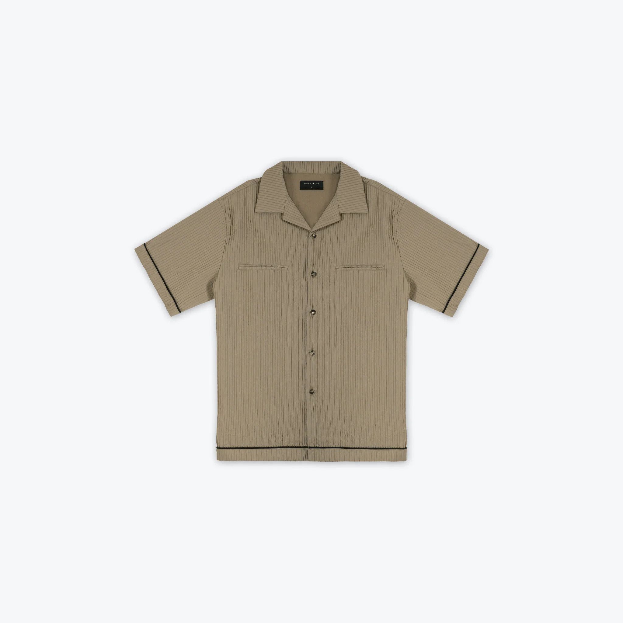 Richie Le Collection Richie Le Plisse Button Up Olive Size US L / EU 52-54 / 3 - 1 Thumbnail