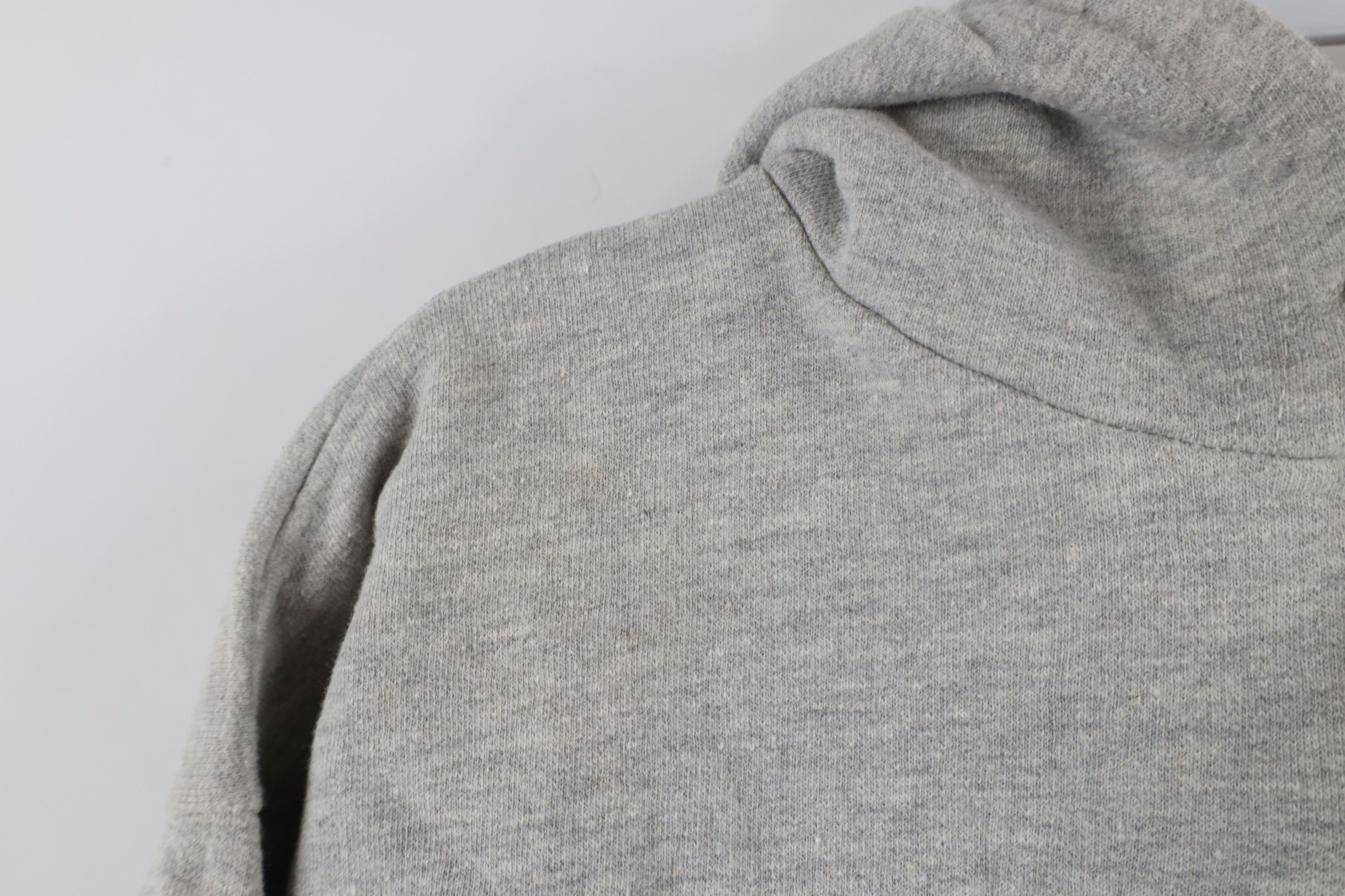Vintage Vintage 90s Streetwear Blank Full Zip Hoodie Heather Gray Size L / US 10 / IT 46 - 14 Thumbnail