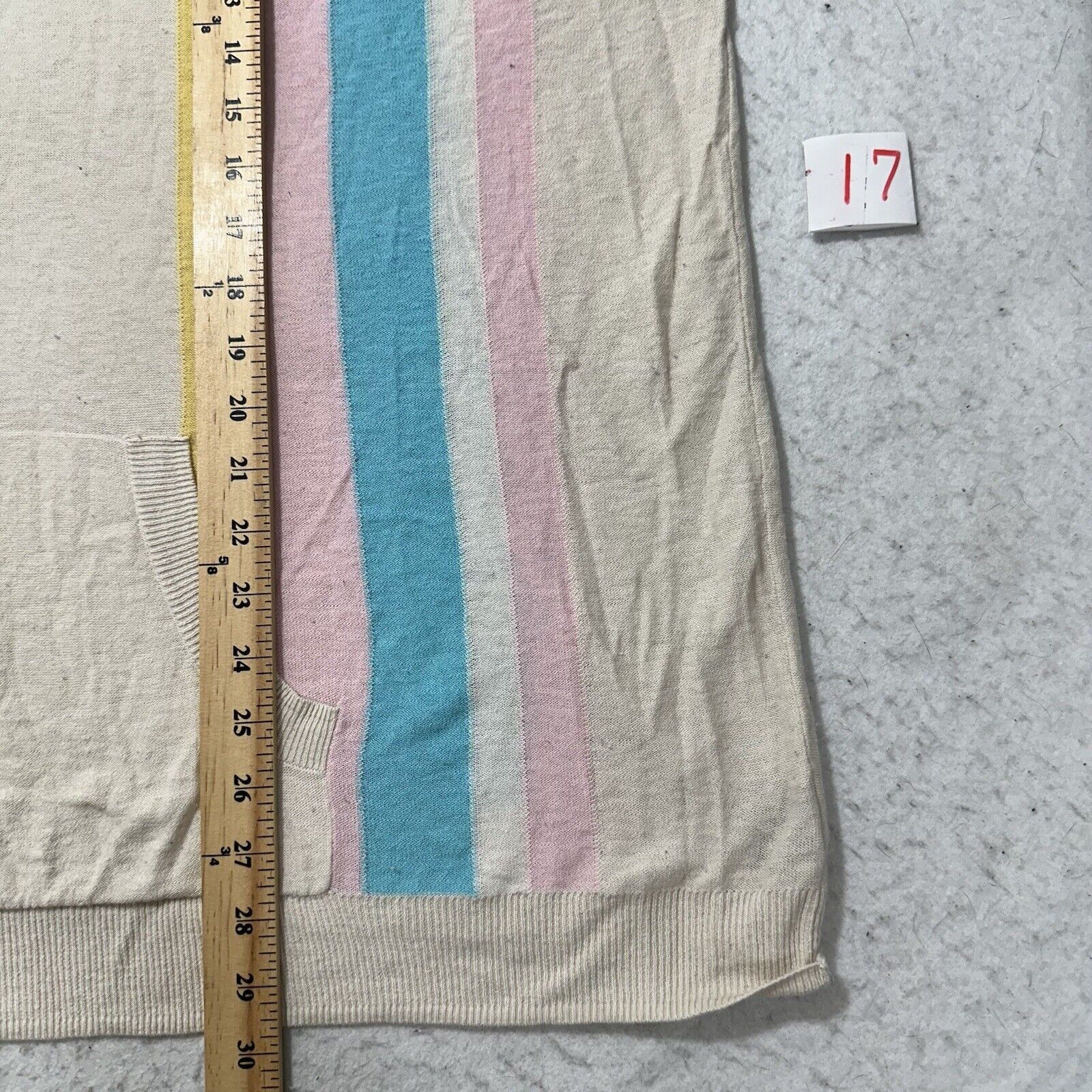 Other Torrid 3X Lightweight Sweater Hooded Pullover Beige Striped Size 3XL / US 20-22 - 10 Thumbnail