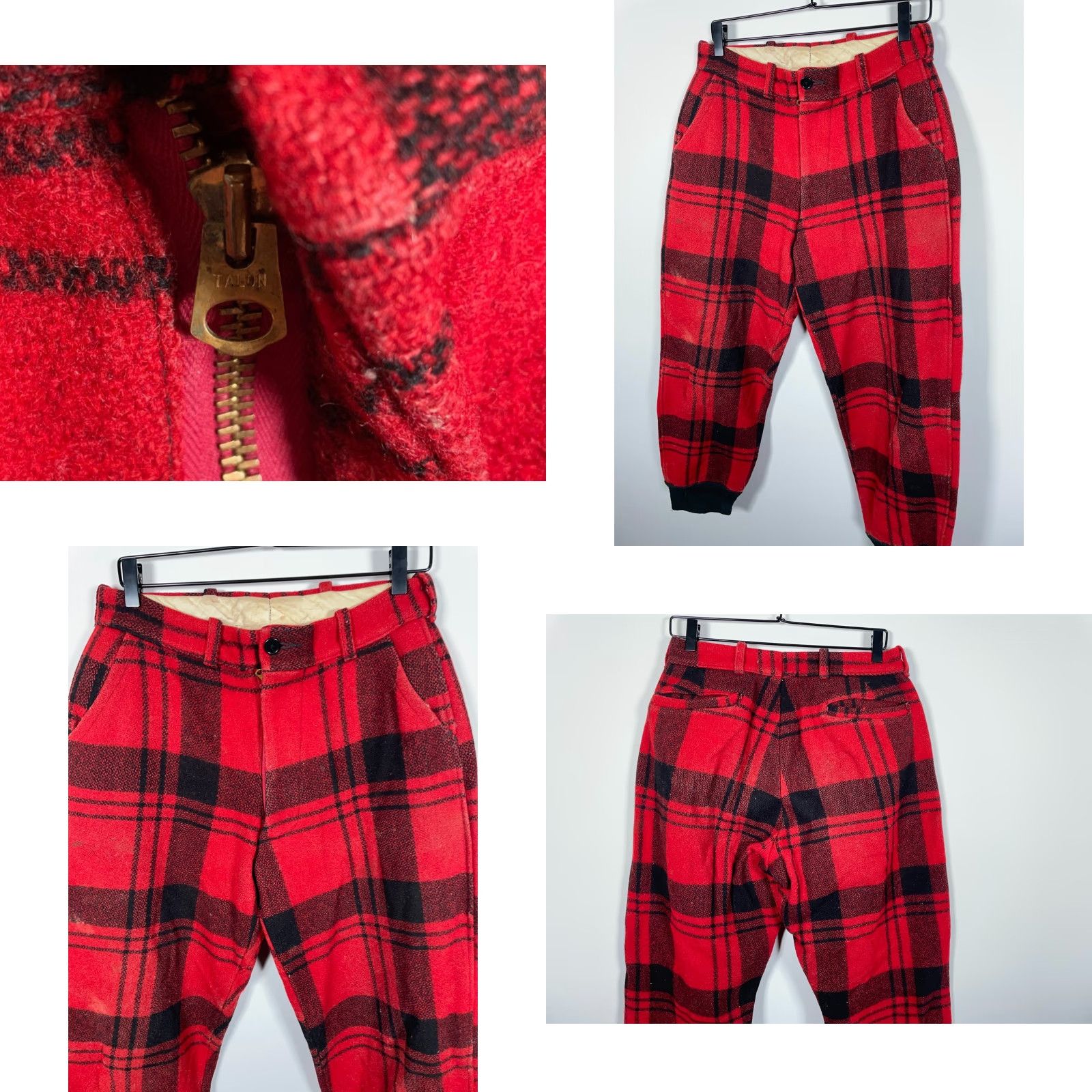 Vintage VINTAGE Wool Buffalo Plaid Hunting Pants Men's 30 x 28 Red Black Heavyweight Unlined Size US 30 / EU 46 - 9 Thumbnail