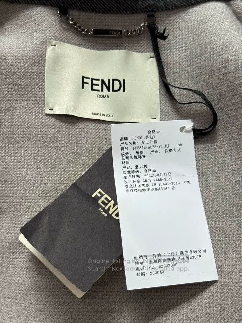 Fendi Fendi Women's Wool Coat Smoky Gray Size XS / US 0-2 / IT 36-38 - 4 Thumbnail