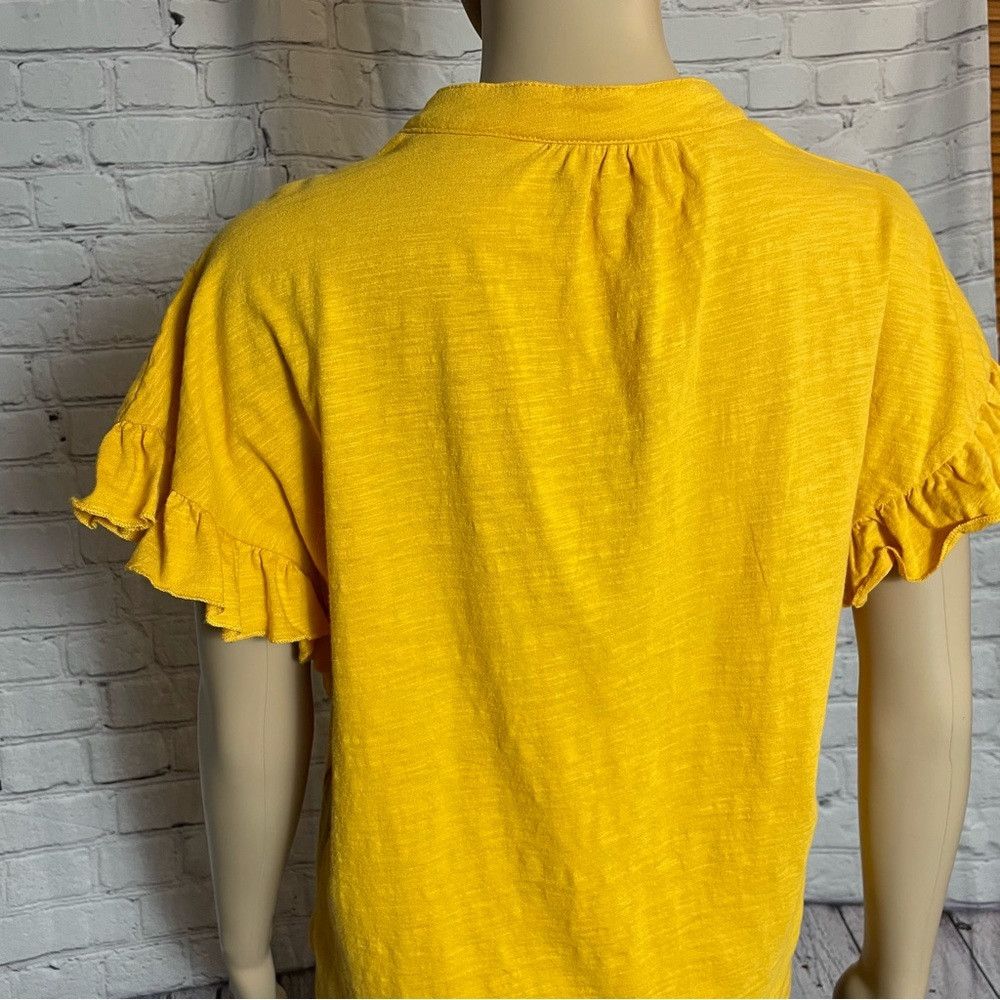 Other NWT New Velvet Heart Verdine V-Neck Ruffle Sleeve Yellow Te Size M / US 6-8 / IT 42-44 - 4 Thumbnail