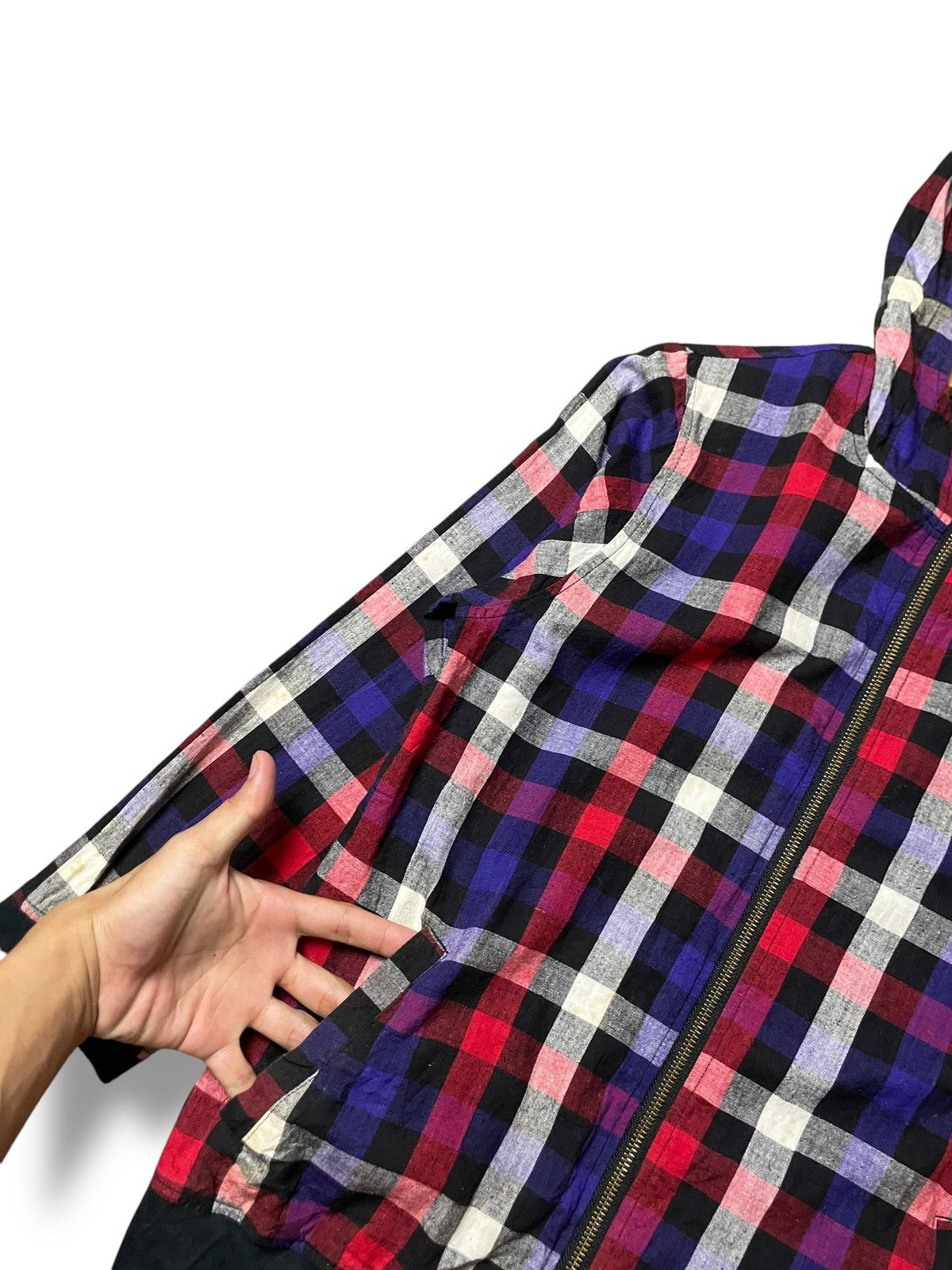 Beams Japan × Japanese Brand BEAMS Brand Checked Cotton Zipper Hoodie (62) Size US M / EU 48-50 / 2 - 5 Thumbnail