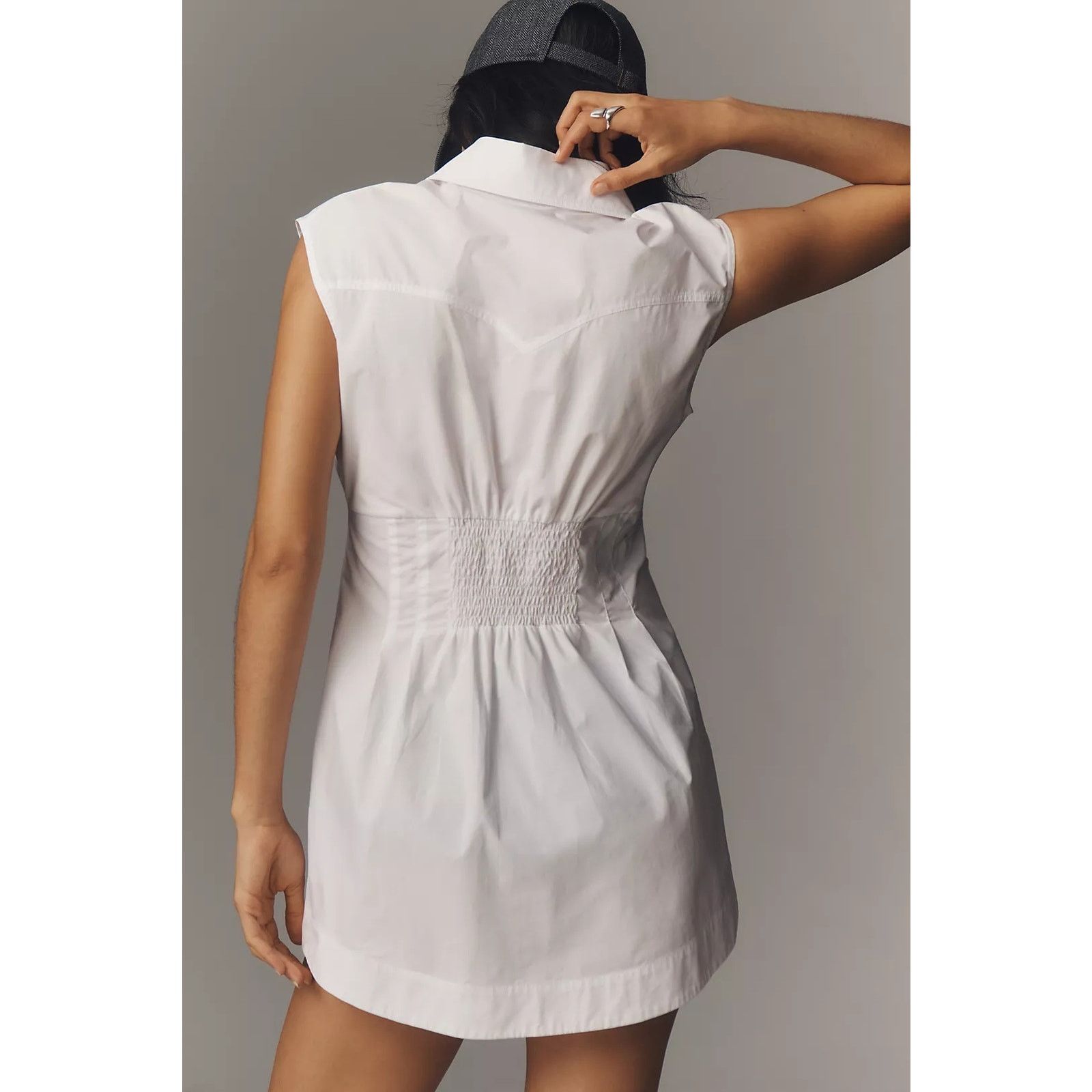 Anthropologie New Siempre Embellished Collar Pleated Mini Shirt Dress XL Size XL / US 12-14 / IT 48-50 - 4 Thumbnail