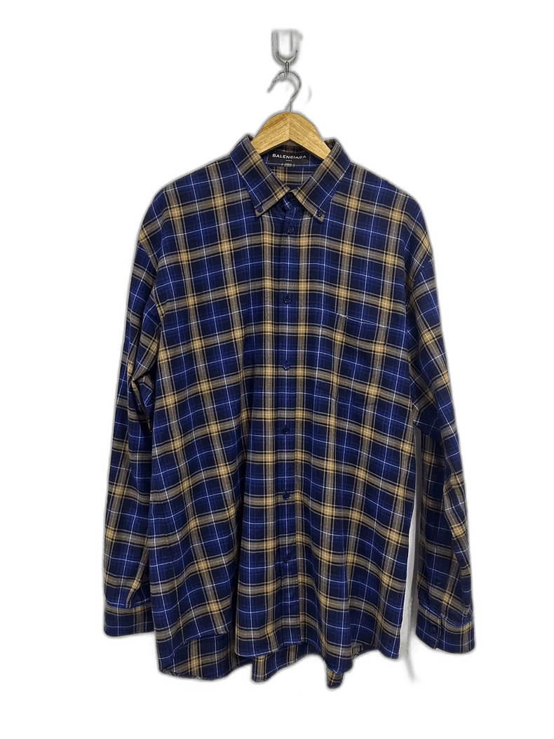Balenciaga Balenciaga Back Logo Plaid Shirt Size US L / EU 52-54 / 3 - 1 Thumbnail
