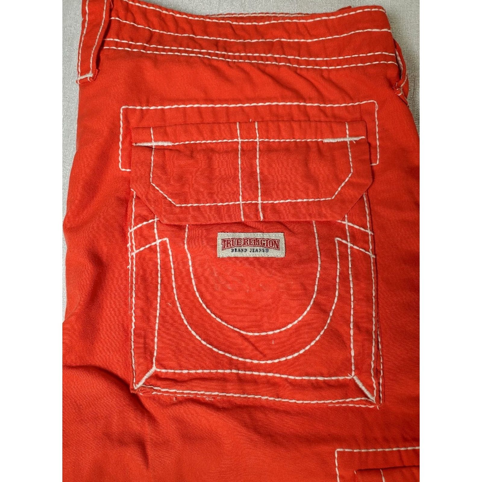 True Religion VINTAGE True Religion Military Cargo Big T Pants Fiery Red Cotton Women's Size 30 Size 30" / US 8 / IT 44 - 6 Thumbnail