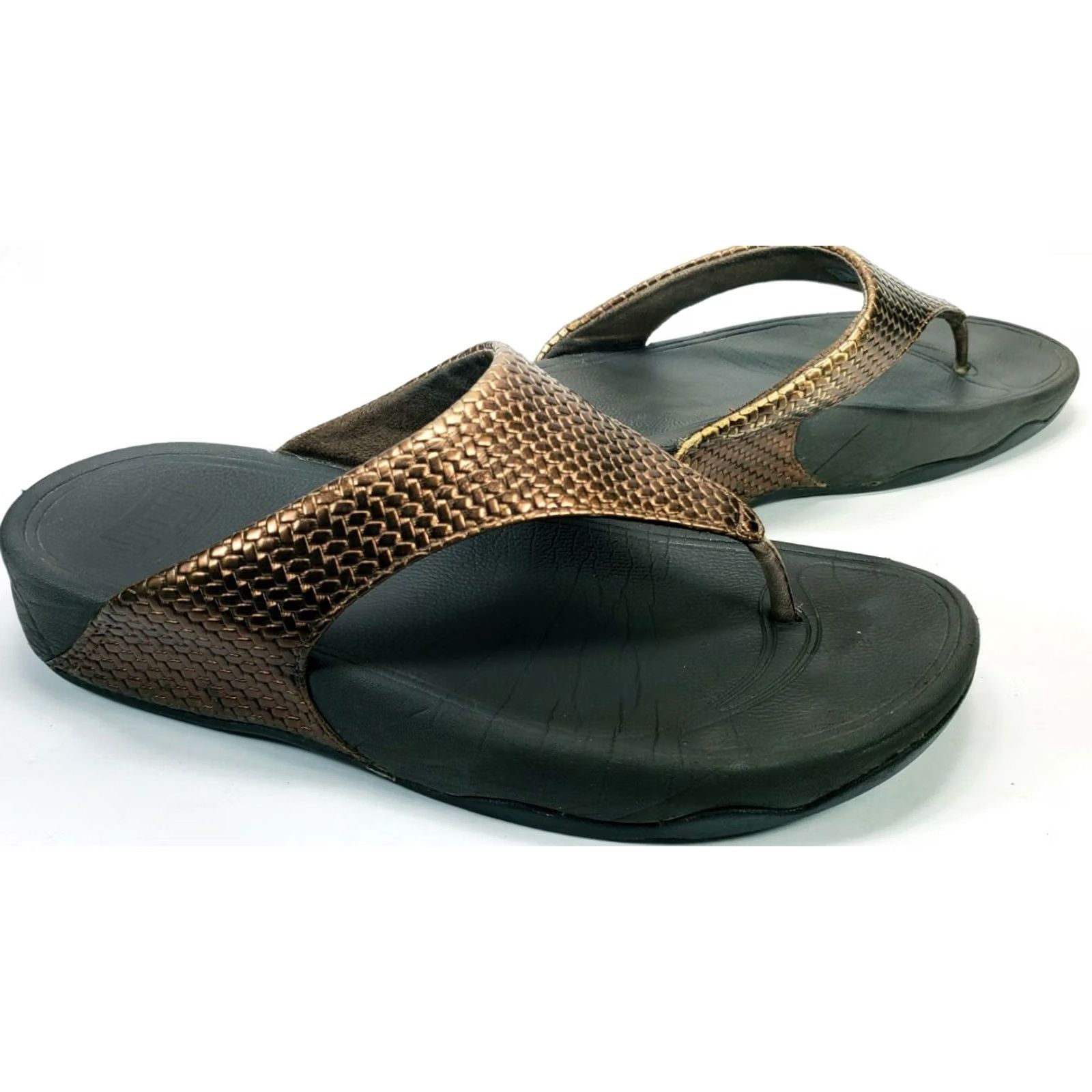 Vintage VINTAGE FitFlop Lulu Weave Flip Flop Sandal Bronze 38EU 7M Womens Men’s? Size US 7 / IT 37 - 5 Thumbnail