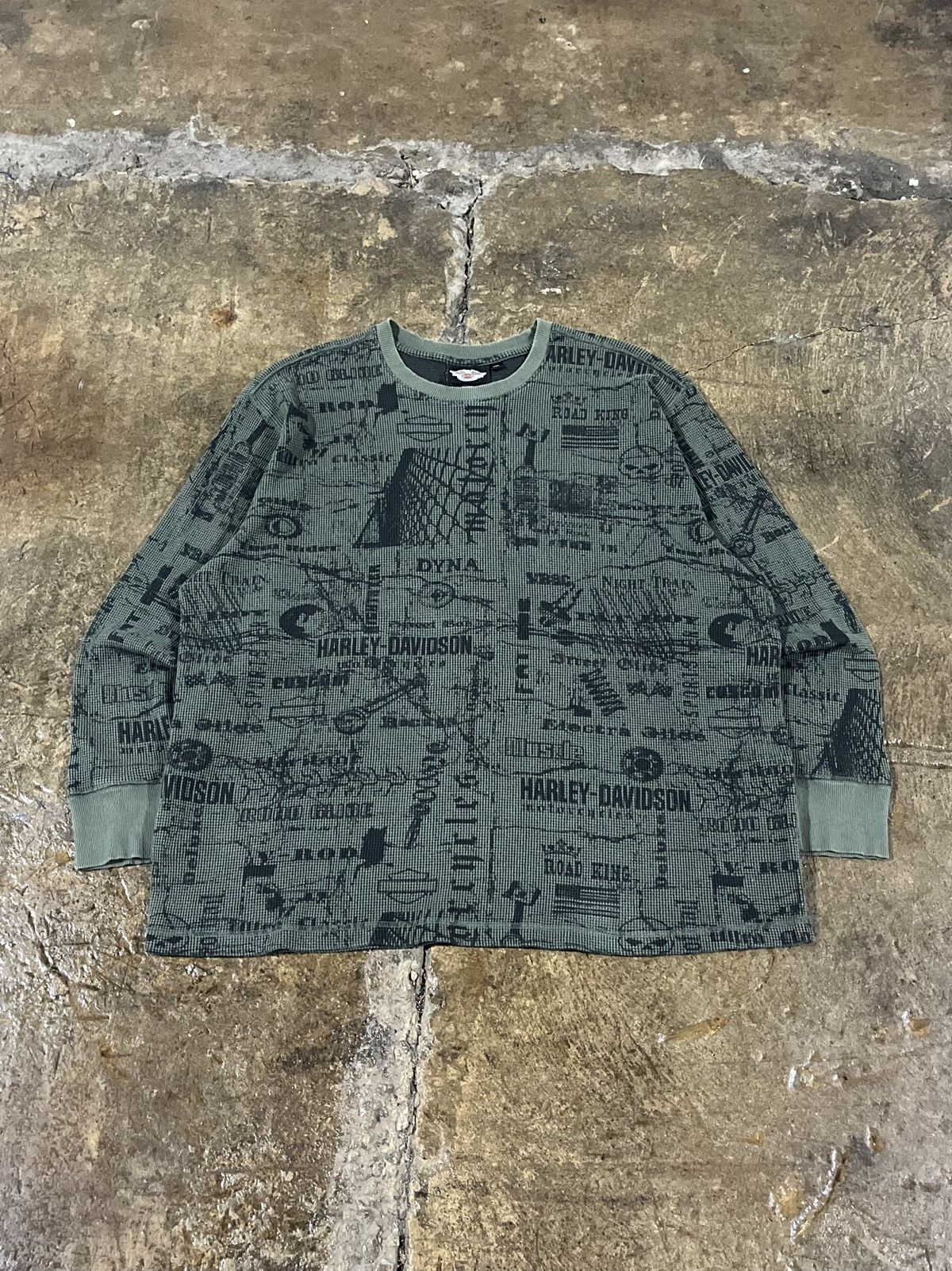 Affliction × Harley Davidson × Vintage CRAZY Y2K HARLEY DAVIDSON THERMAL GRUNGE SKATER AFFLICTION Size US XXL / EU 58 / 5 - 1 Thumbnail