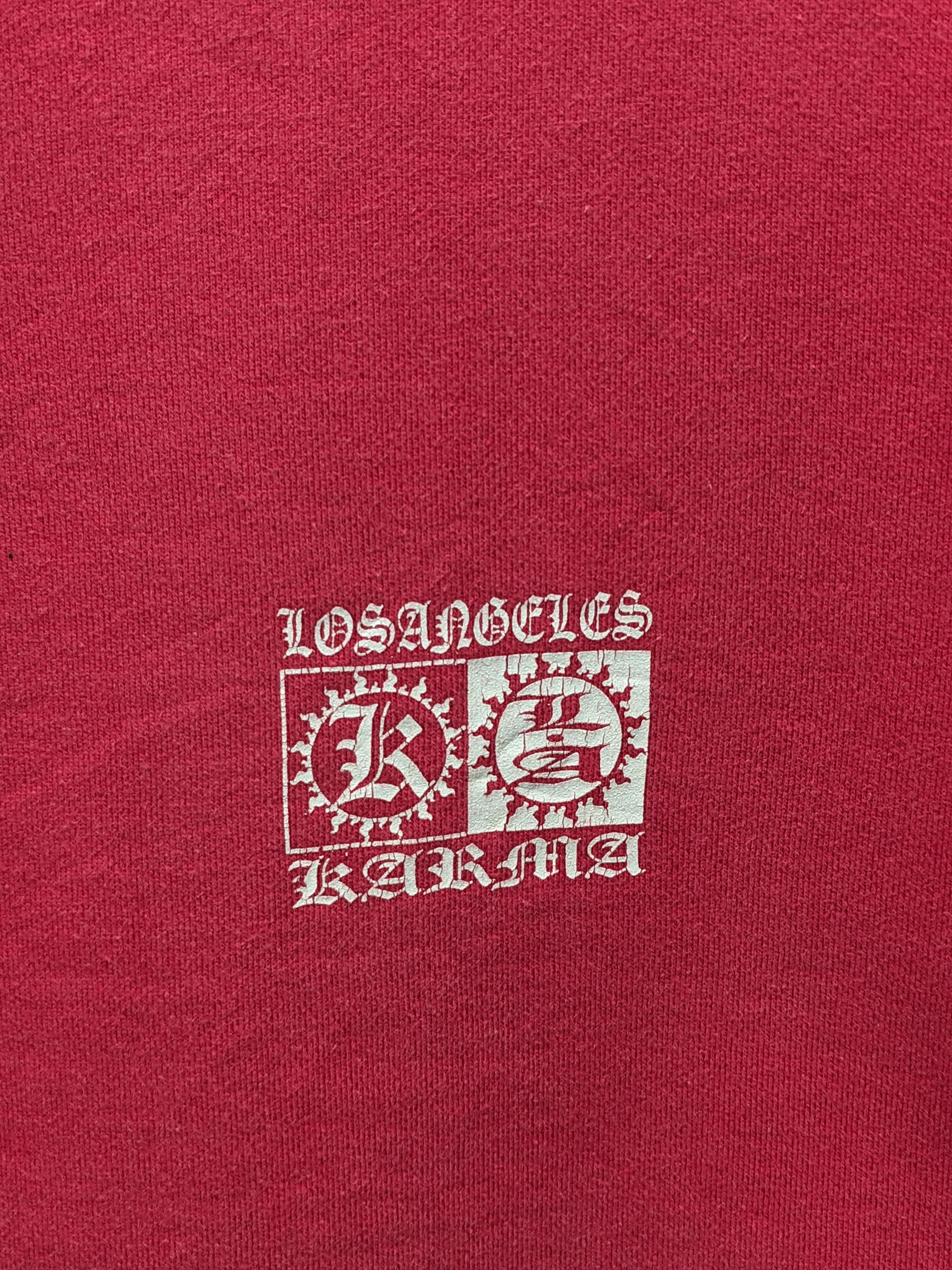 Japanese Brand Vintage 90s Karma Los Angeles Gothic Graphic Sweatshirt Size US L / EU 52-54 / 3 - 8 Thumbnail