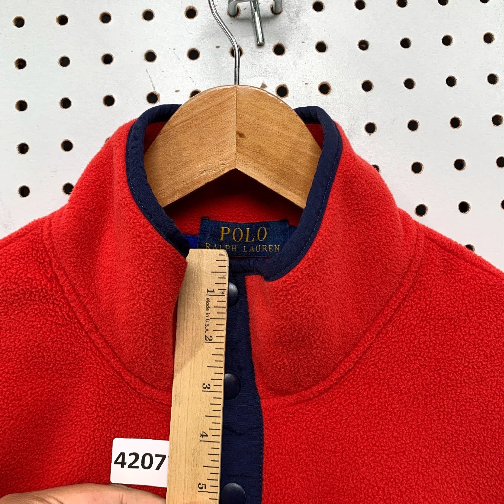 Polo Ralph Lauren VINTAGE Polo Ralph Lauren Fleece Sweater Pullover Mens Medium Red Preppy 90s Winter Casual Size US M / EU 48-50 / 2 - 6 Thumbnail