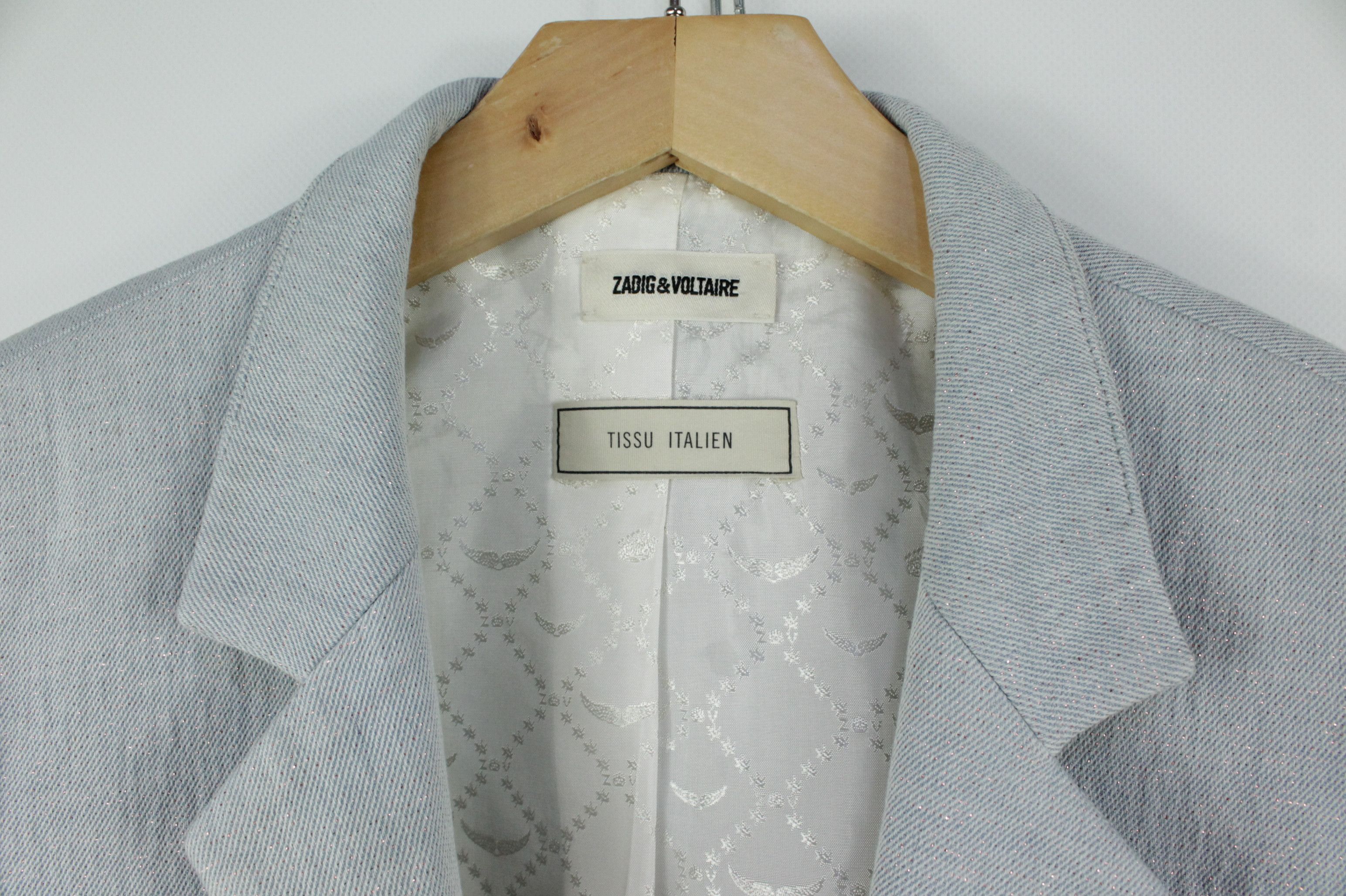 Zadig & Voltaire ZADIG & VOLTAIRE Volly Frange Open-front Cotton Linen Jacket Size S / US 4 / IT 40 - 3 Thumbnail