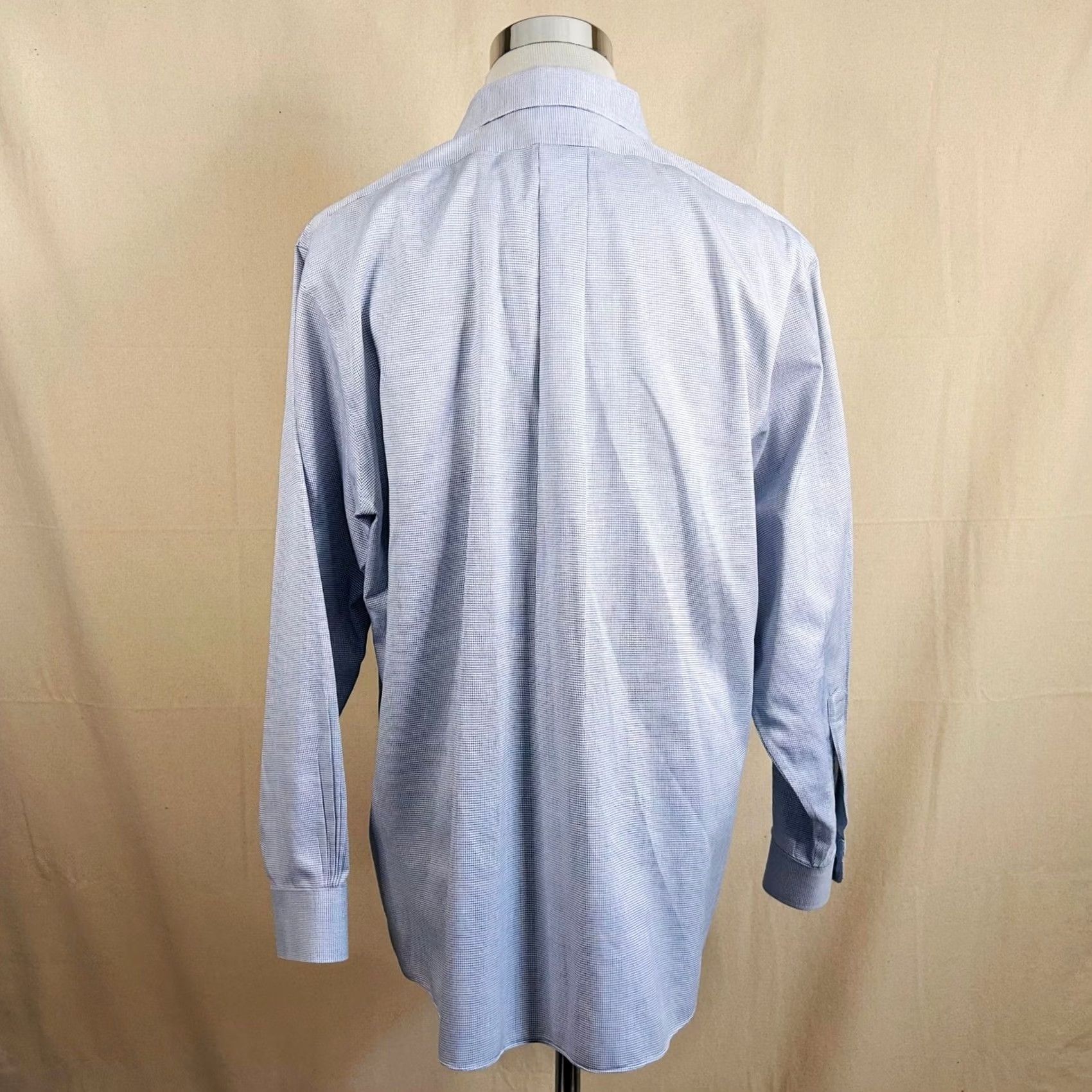 Brooks Brothers Brooks Brothers Regent Dress Shirt Blue Check Non Iron Cotton Mens 17.5 34 Size 48R - 5 Thumbnail