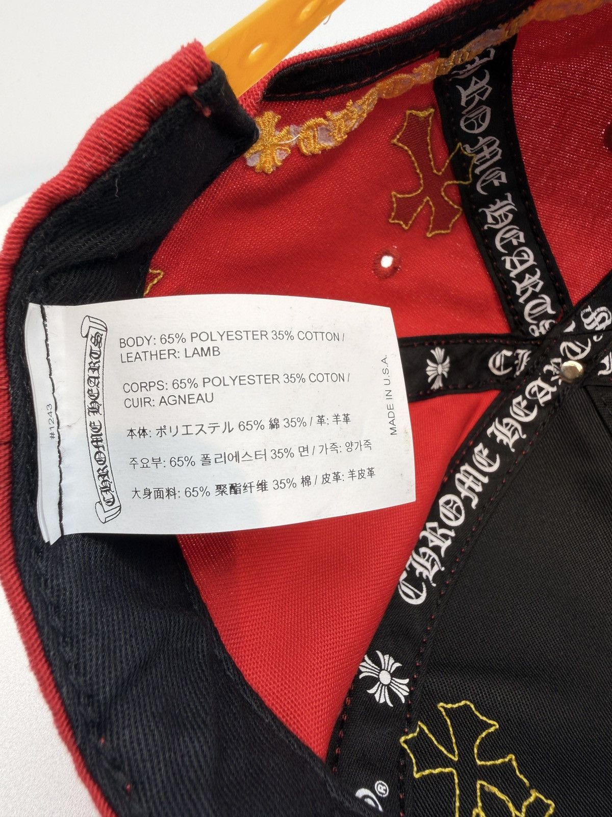 Chrome Hearts Chrome Hearts Cross Patch Hat Red Yellow Size ONE SIZE - 7 Thumbnail