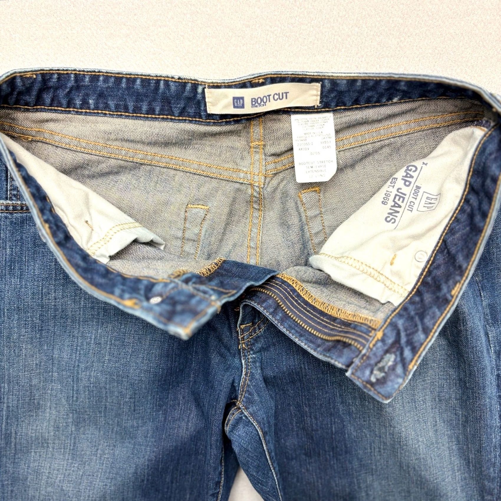 Gap VINTAGE Gap Jeans 12 LONG Blue Y2K Boot Cut Mid Rise Stretch Denim Size 34" / US 12 / IT 48 - 5 Thumbnail