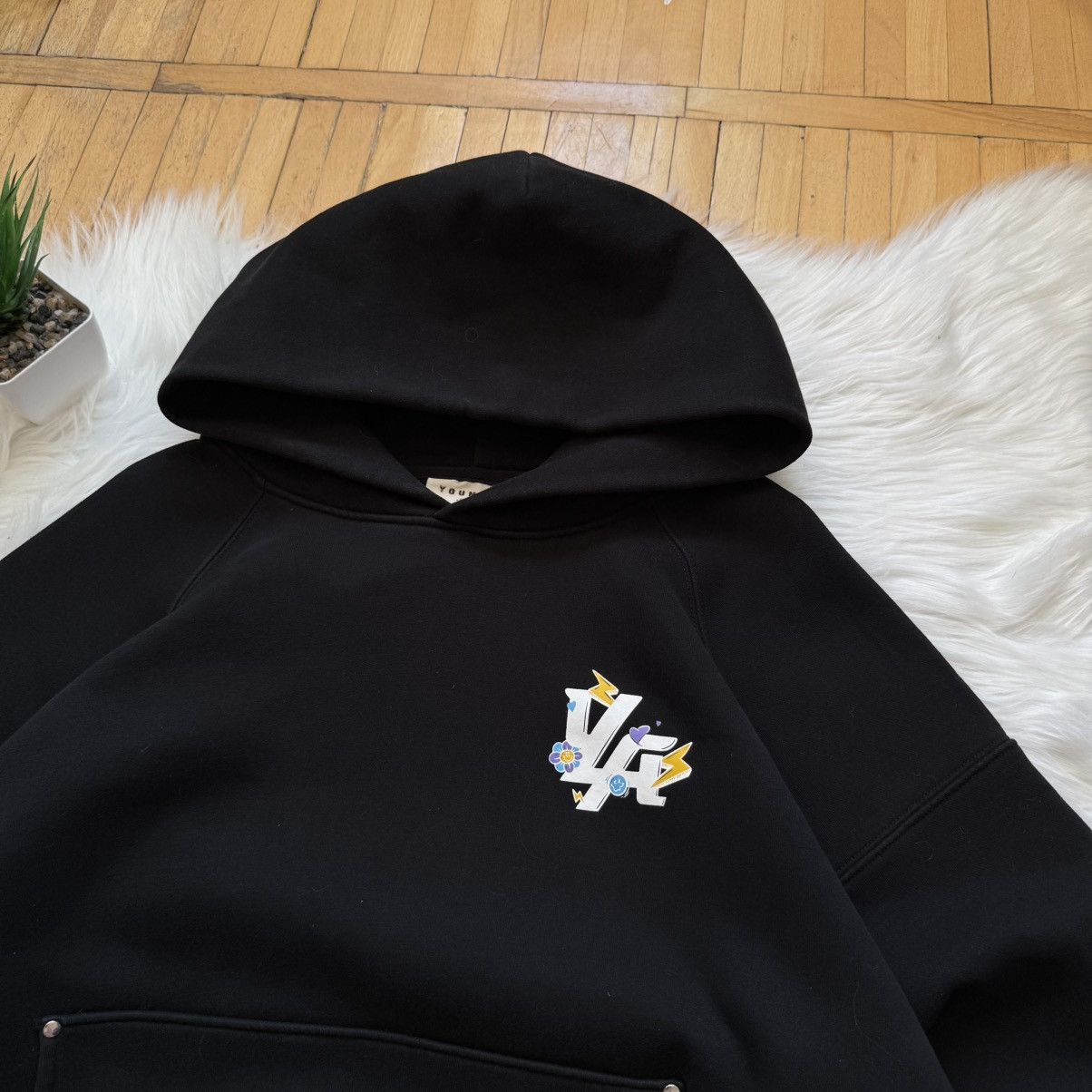 YoungLA 📌 Young LA Trippy Logo Oversized Boxy Hoodie Size US M / EU 48-50 / 2 - 3 Thumbnail