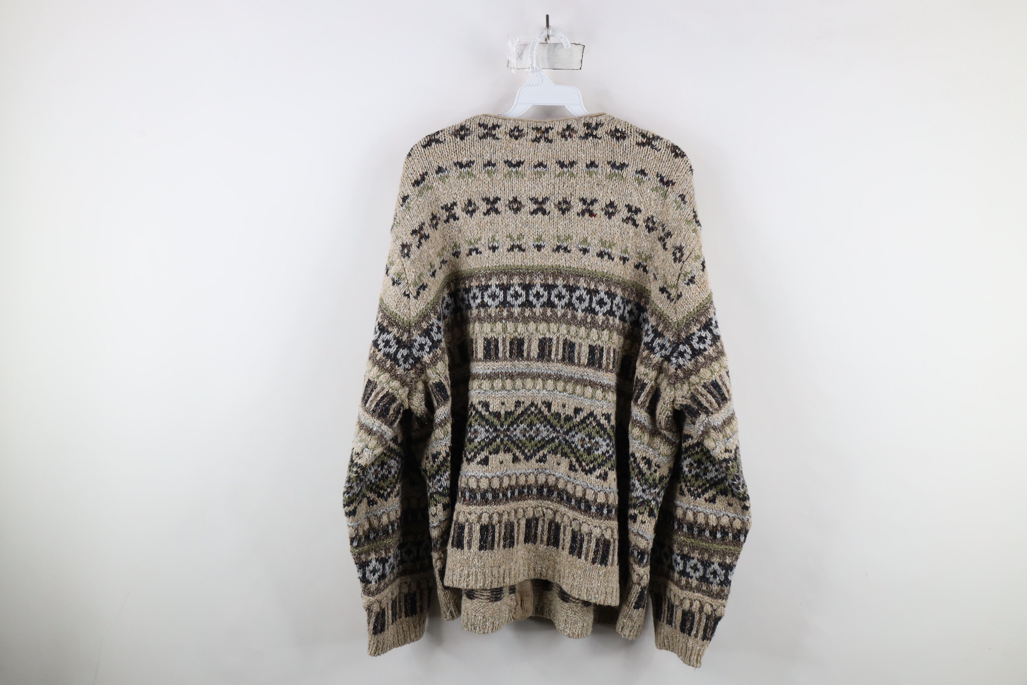 Vintage Vintage 90s Streetwear Fair Isle Knit Cardigan Sweater Size 3XL / US 20-22 - 6 Thumbnail