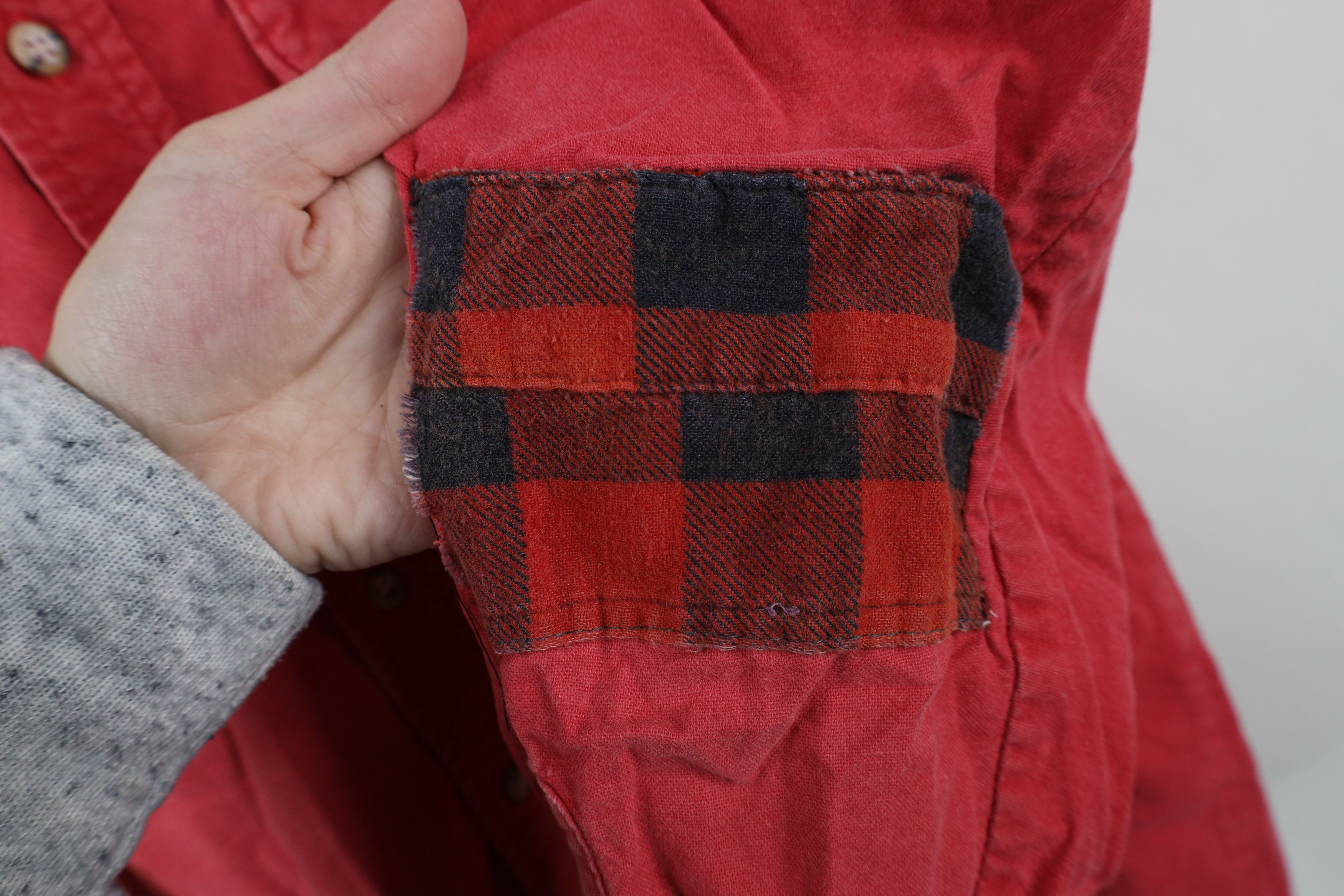 FiveBrother × Vintage Vintage 90s Five Brother Chamois Cloth Button Shirt Red USA Size US L / EU 52-54 / 3 - 6 Thumbnail