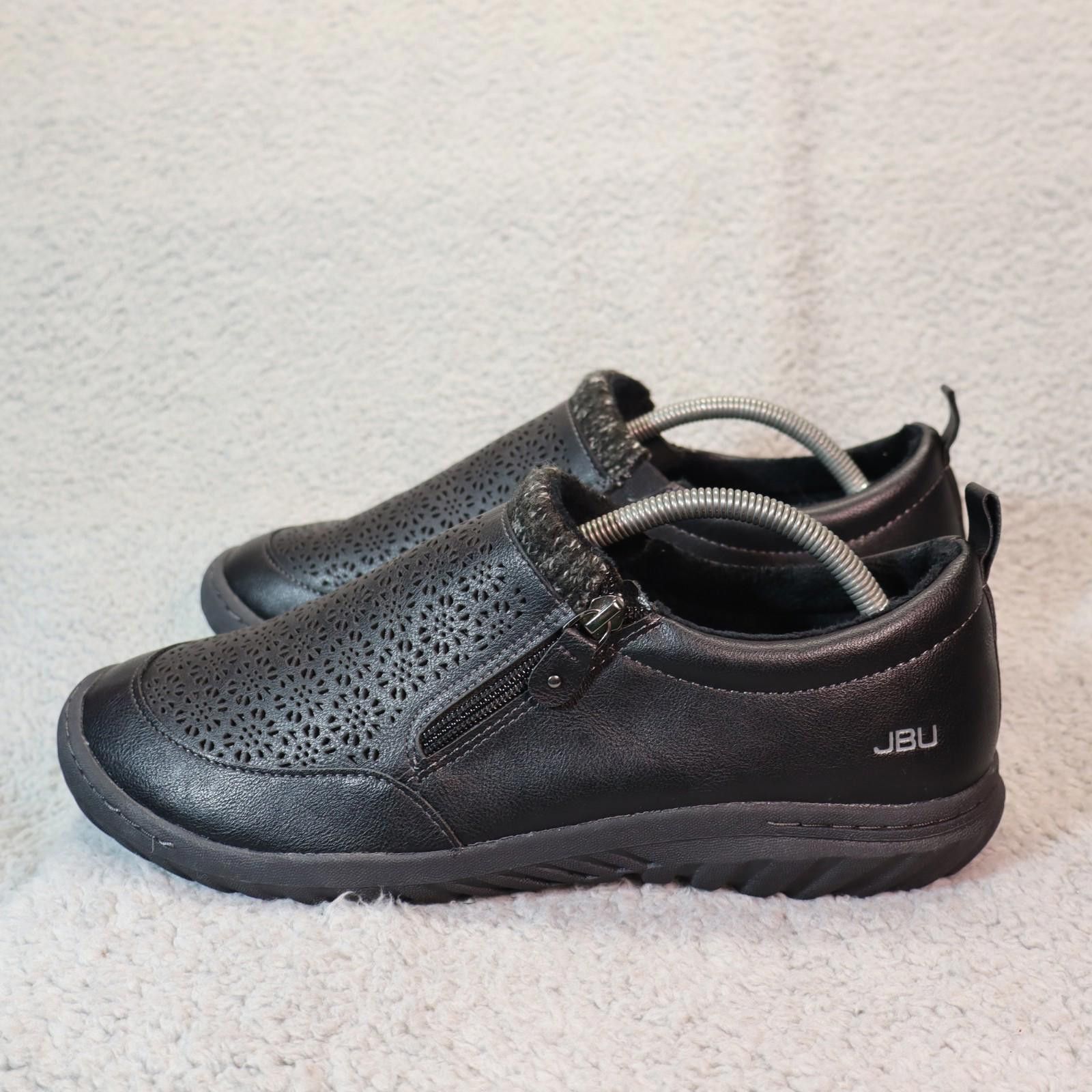 Designer JBU Cranberry Black Womens Slip On Shoes 12W Memory Foam Zip Size US 12 / IT 42 - 1 Thumbnail