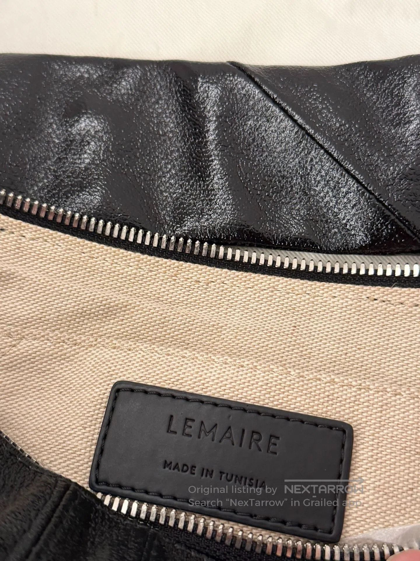 Lemaire LEMAIRE Black Coated Small Croissant Bag. Size ONE SIZE - 6 Thumbnail