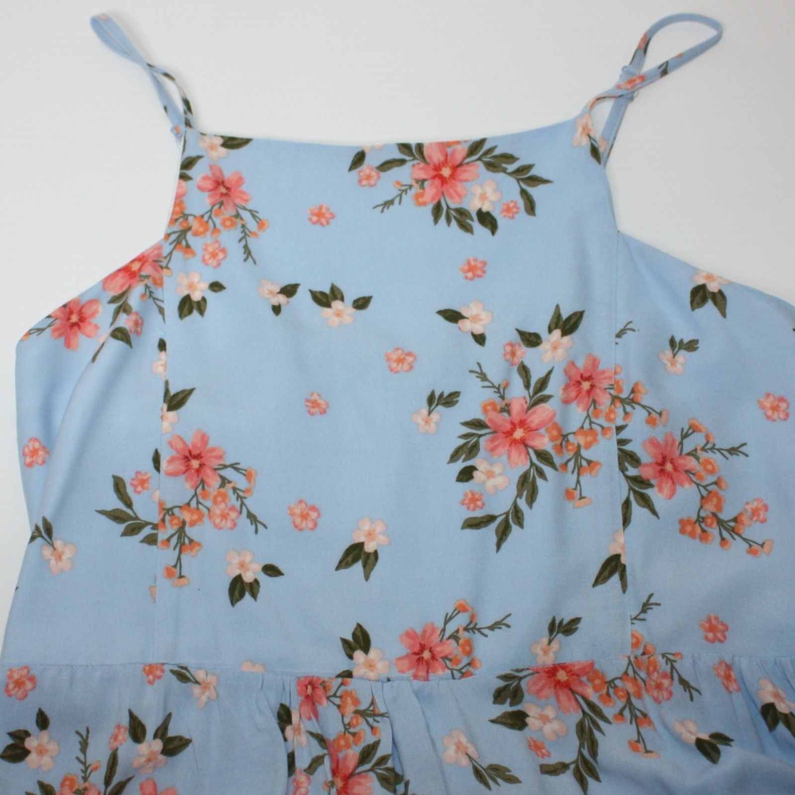 Other Ever After Light Blue Floral Maxi Dress with Side Slit Size L / US 10 / IT 46 - 7 Thumbnail