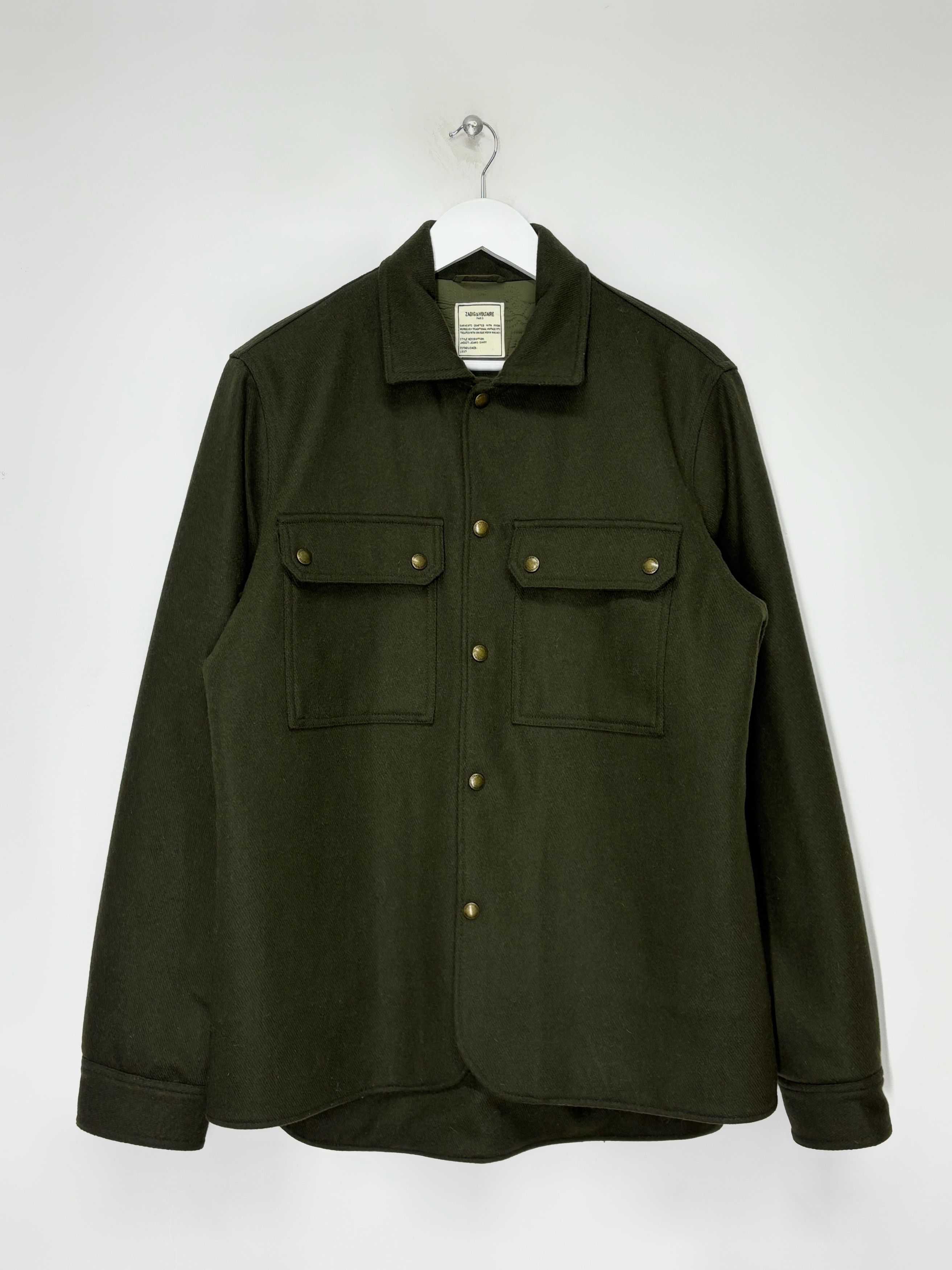Zadig & Voltaire Zadig & Voltaire Paris Green Wool Button Up Worker Jacket Size US L / EU 52-54 / 3 - 1 Thumbnail