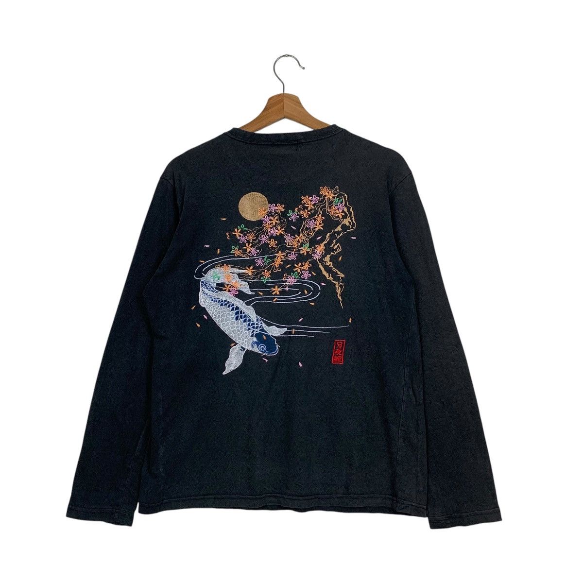 Japan Rags Vintage Japanese Traditional Sakura Koi Fish Tees #2865-C129 Size US M / EU 48-50 / 2 - 1 Thumbnail