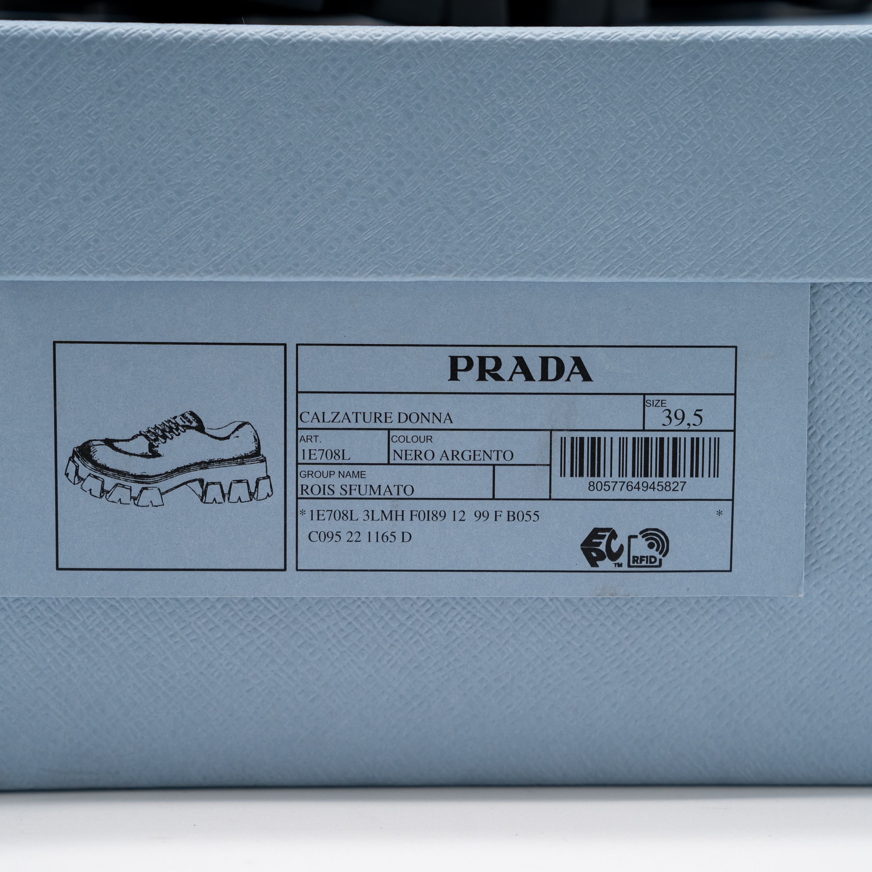Prada Prada Monolith Brushed Leather Lace-up Shoes Black Silver Size US 9.5 / IT 39.5 - 13 Thumbnail