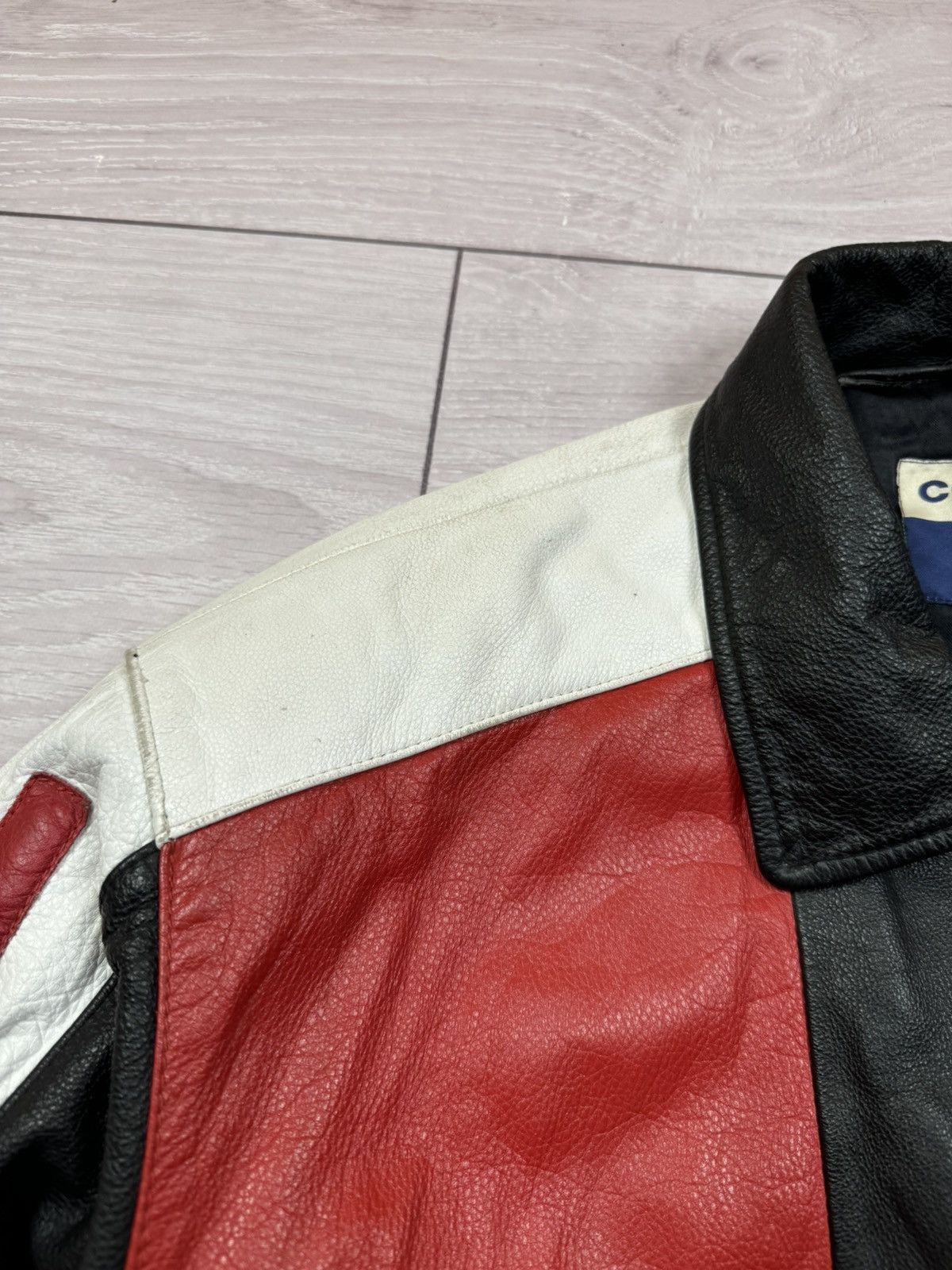 Vintage Cordon Gear USA Flag Big Logo Vintage Leather Jacket Size US S / EU 44-46 / 1 - 8 Thumbnail
