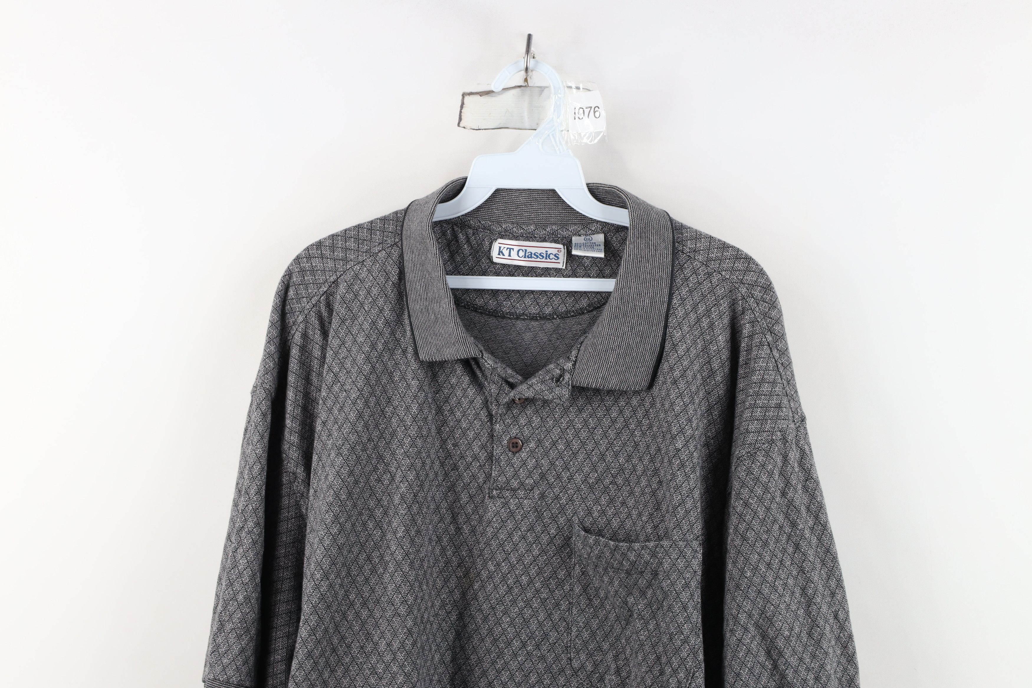 Vintage Vintage 90s Streetwear Argyle Diamond Knit Golf Polo Shirt Size US XXL / EU 58 / 5 - 2 Thumbnail