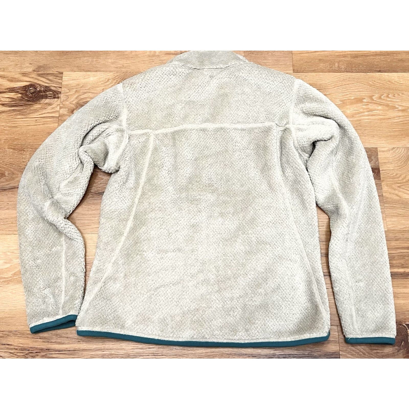 Patagonia Patagonia Re-Tool Snap-T Fleece Pullover Shirt Ladies Small Beig e Oatmeal Teal Soft Shell Pullover Snap Pullover Size S / US 4 / IT 40 - 4 Thumbnail