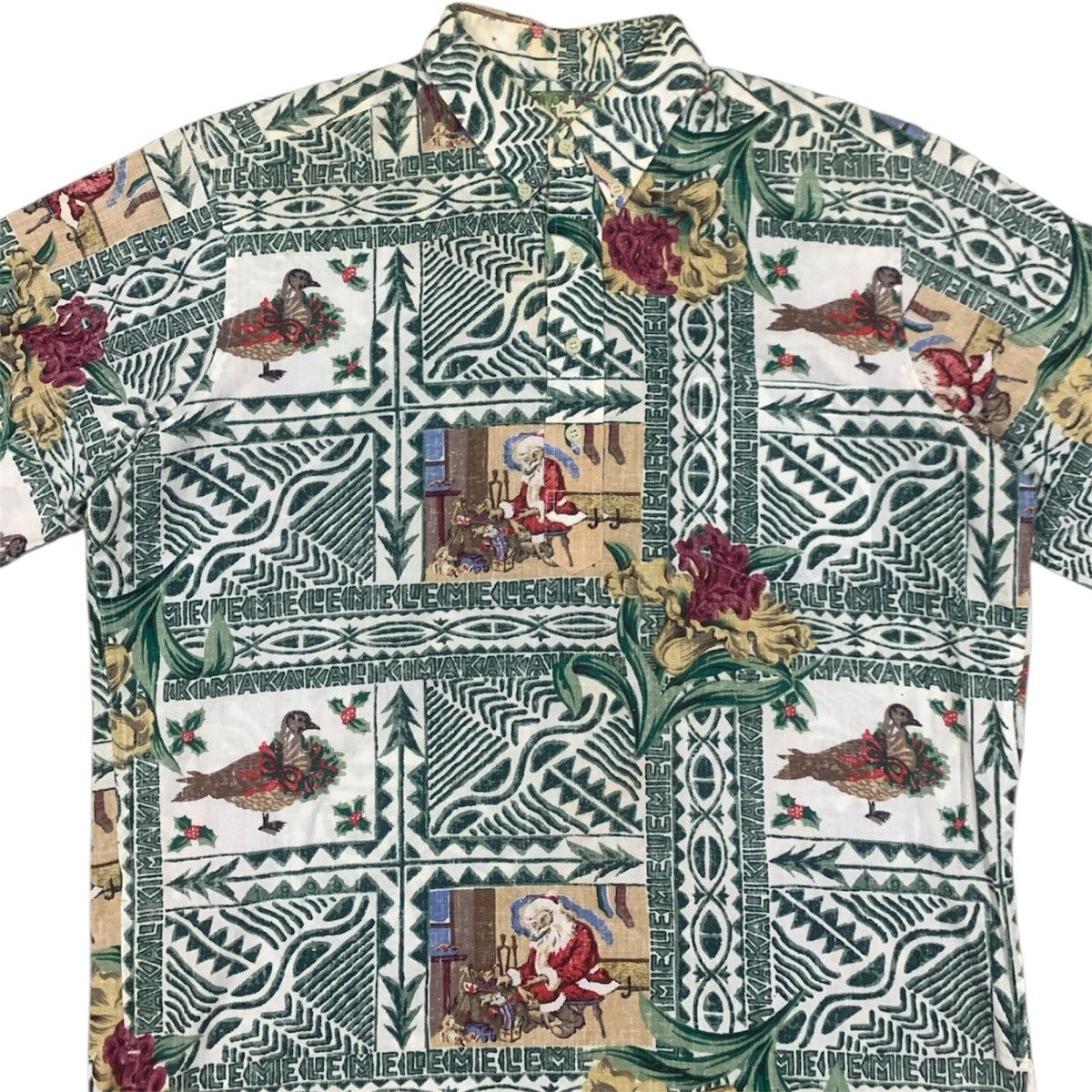 Reyn Spooner Vtg Mele Kalikimaka Reyn Spooner Tropical Hawaiian Shirt Size US L / EU 52-54 / 3 - 2 Thumbnail