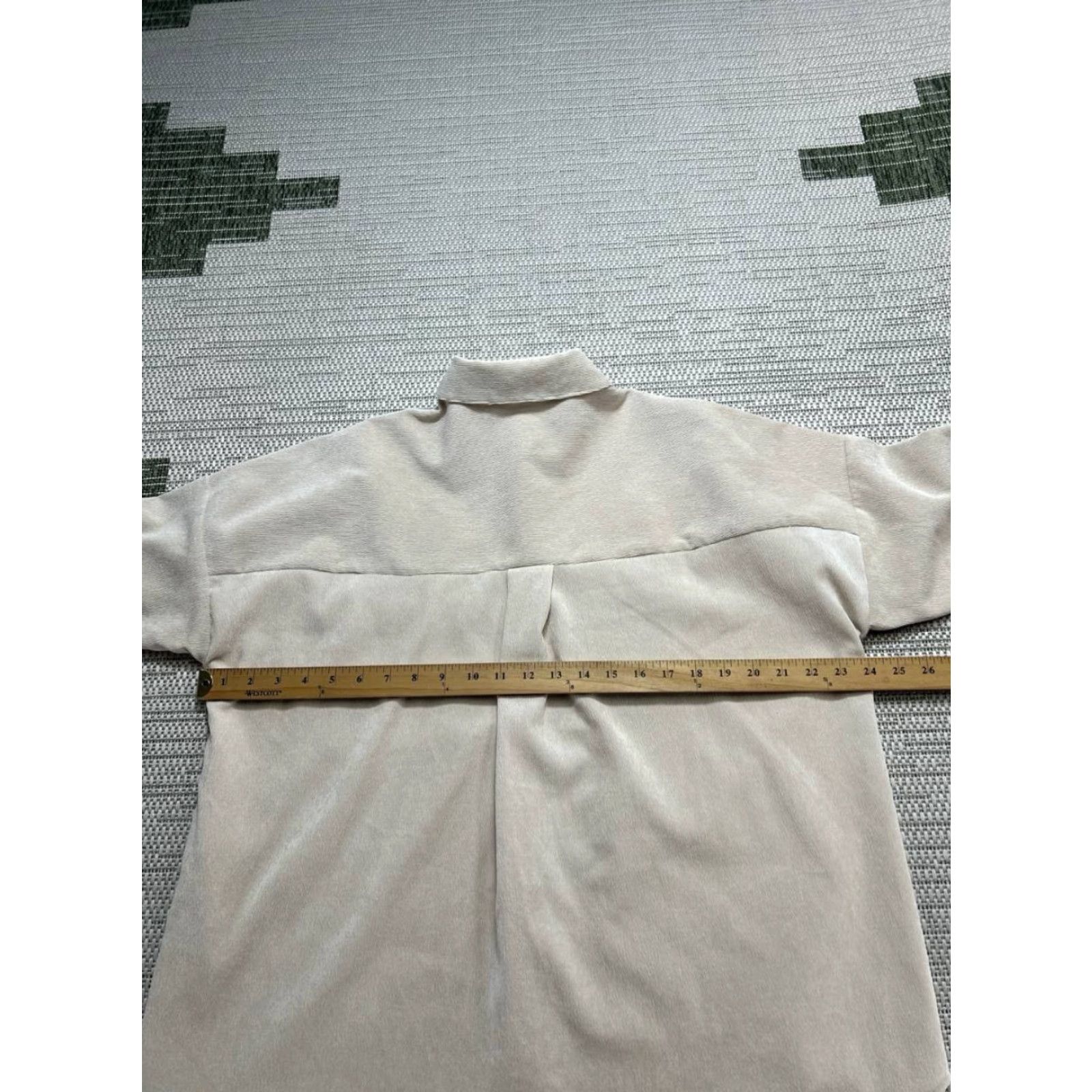 Zara Zara Shirt Womens Small Beige Oversized Button Up - Basic Casual Cotton Long Sleeve Relaxed Regular, Solid, Button-Up, Spring Summer, Women, Zara Size S / US 4 / IT 40 - 6 Thumbnail