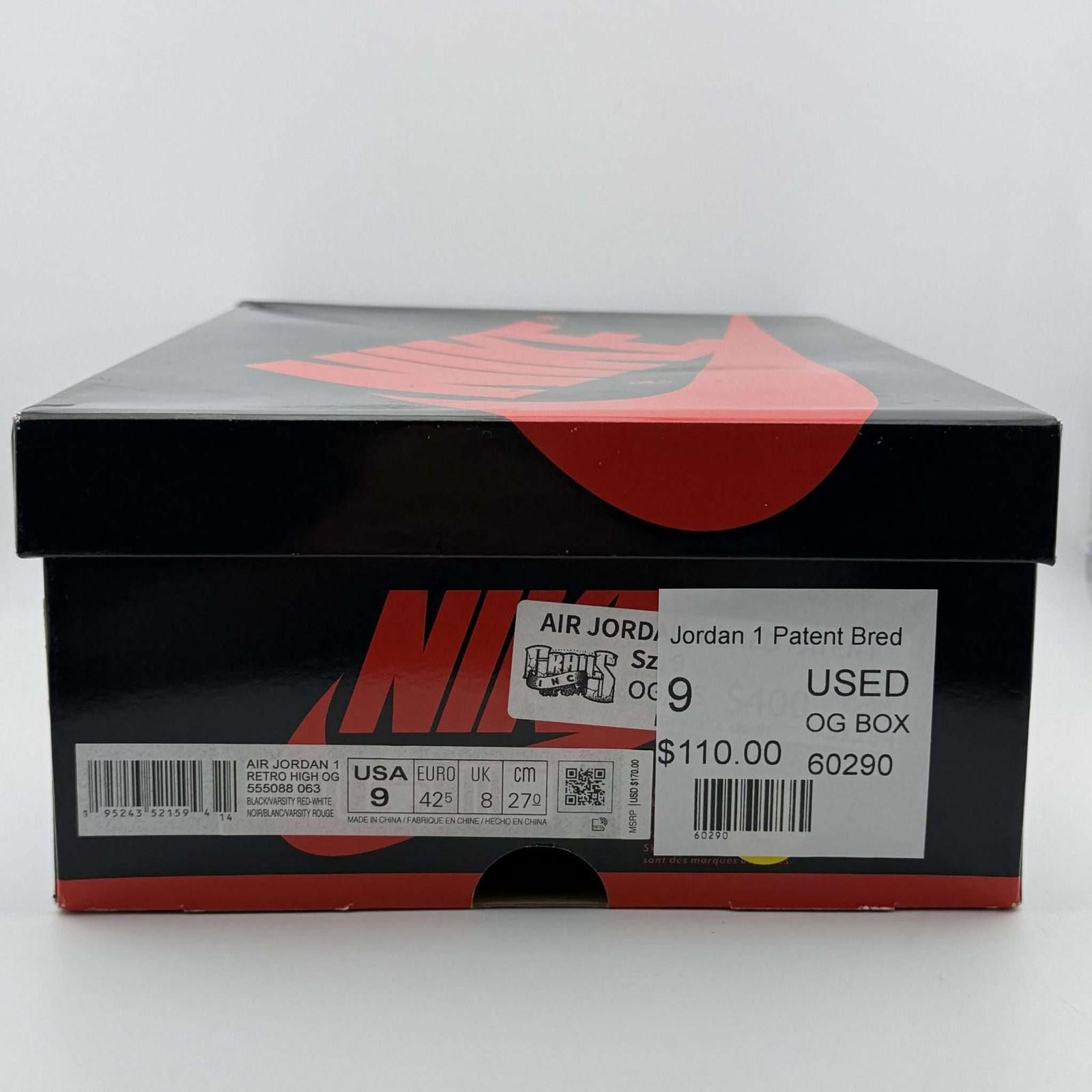 Nike Air Jordan 1 Patent Bred US 9 Used Size US 9 / EU 42 - 8 Thumbnail