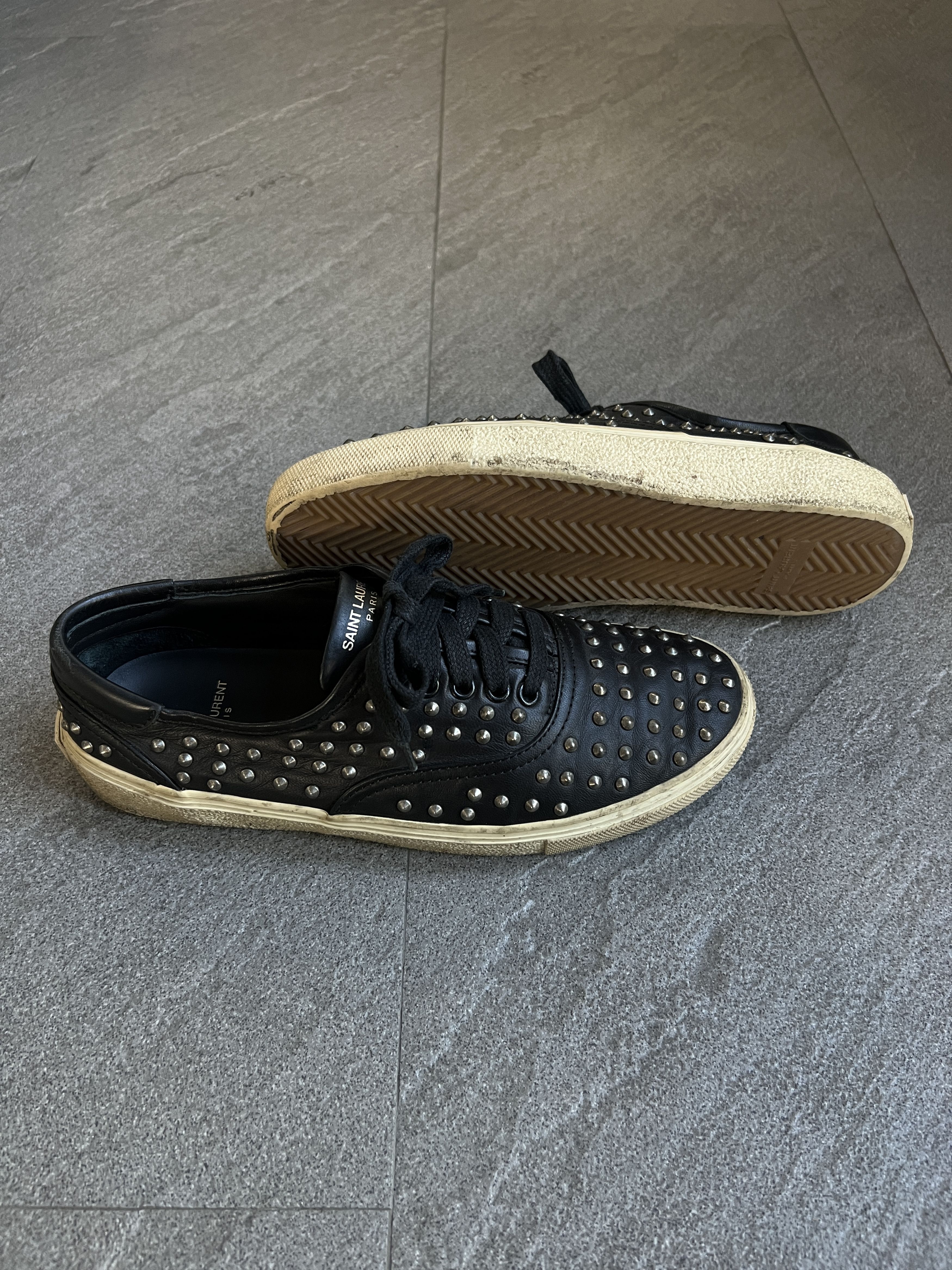 Saint Laurent Paris Saint Laurent Studded Leather Sneakers Black EU41 Size US 8 / EU 41 - 6 Thumbnail
