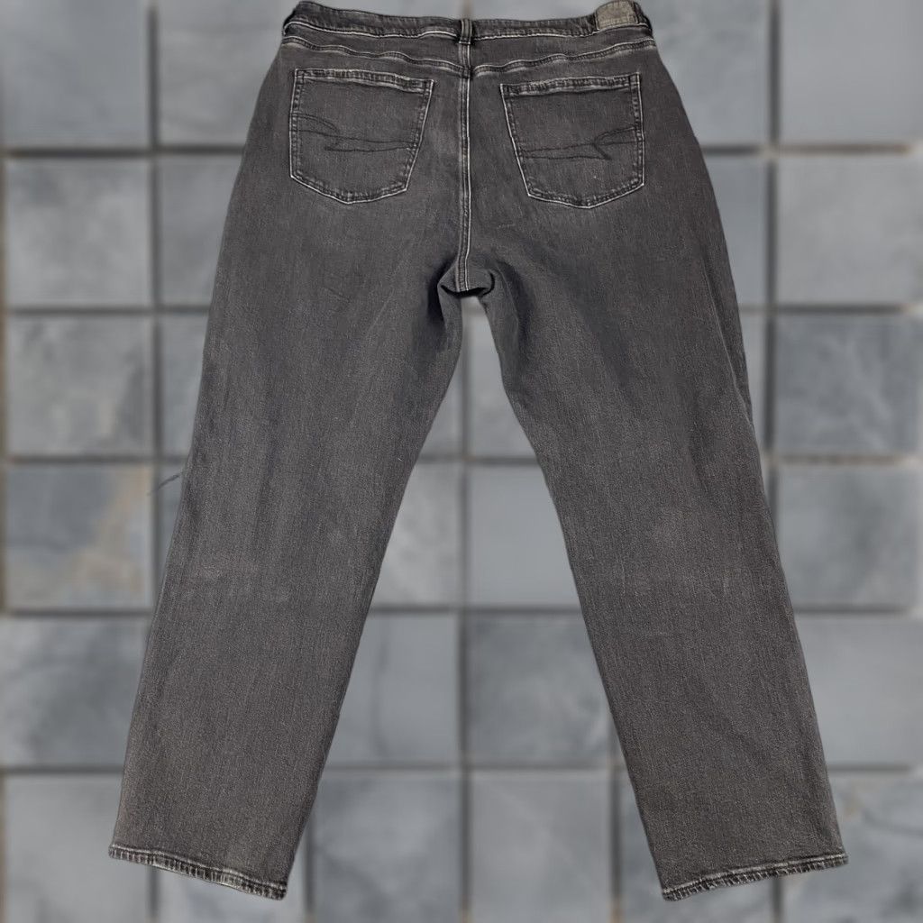 American Eagle Outfitters American Eagle Jeans Womens 18 Black Denim Distressed Ripped Strigid Real Good Size 40" / US 18 - 1 Thumbnail