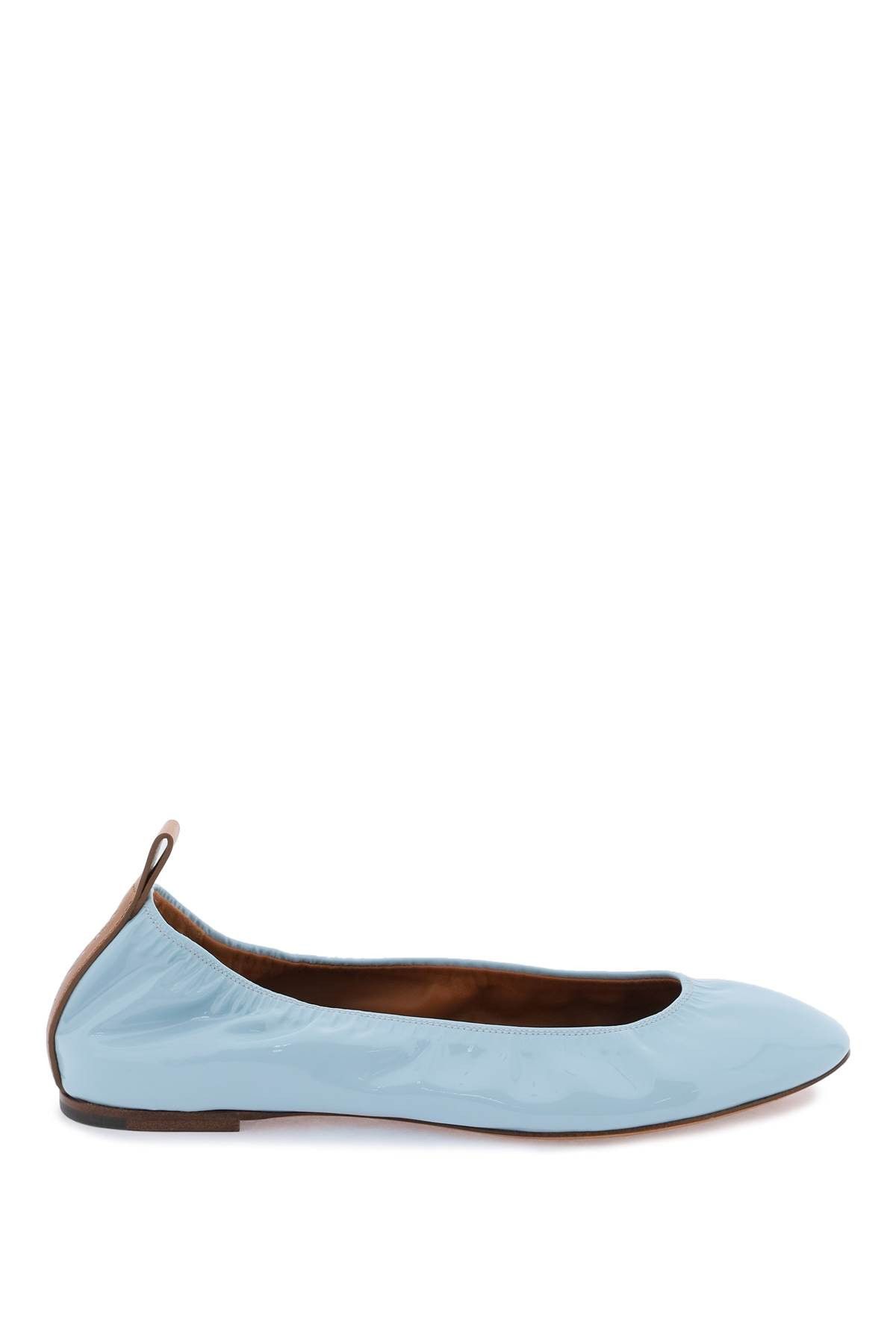 image of Lanvin The Ballerina Flat In Patent Leather in Lanvin Blue, Women's (Size 9)