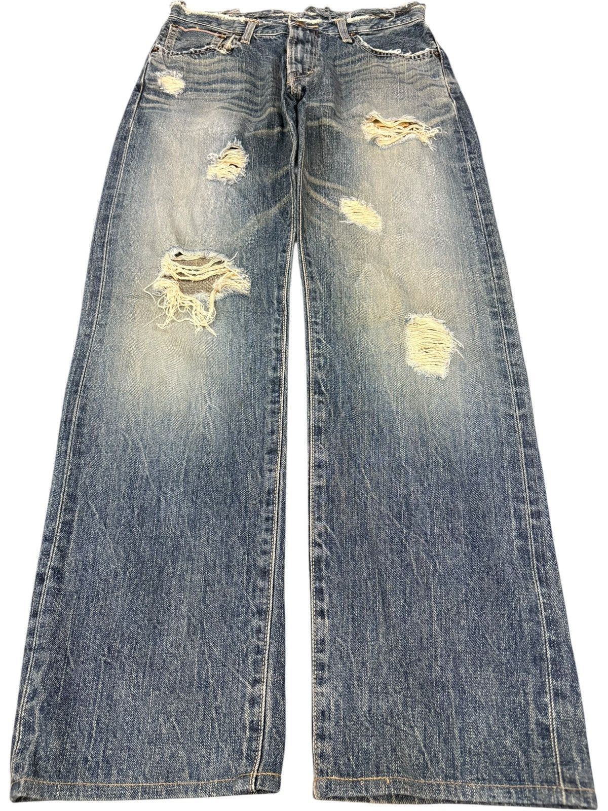 Edwin Vintage Japanese Edwin 505 Selvedge Wash Distress Loose Jean Size US 29 - 4 Thumbnail