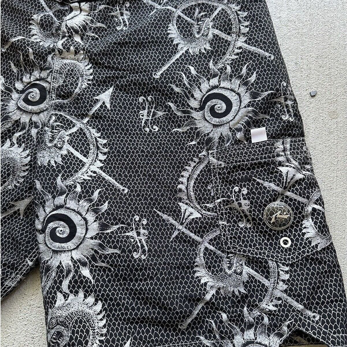 Rusty × Vintage VTG 90s DRAGON BLACK SWIM SHORTS Mens 36 Size US 36 / EU 52 - 2 Thumbnail