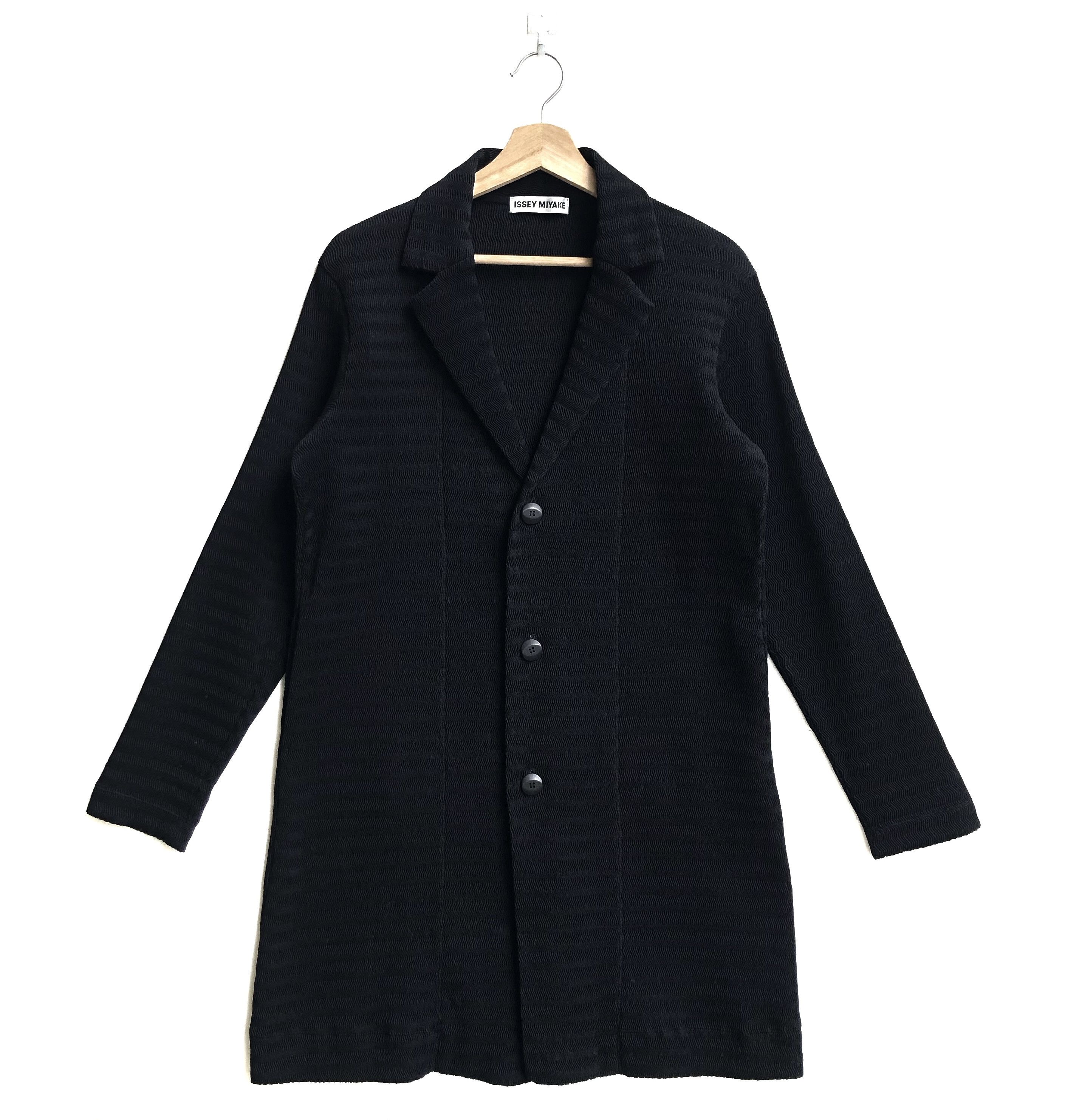 Issey Miyake RARE🔥A/W2006 STRIPE PLEAT TEXTURED WOOL MID COAT Size M / US 6-8 / IT 42-44 - 1 Thumbnail