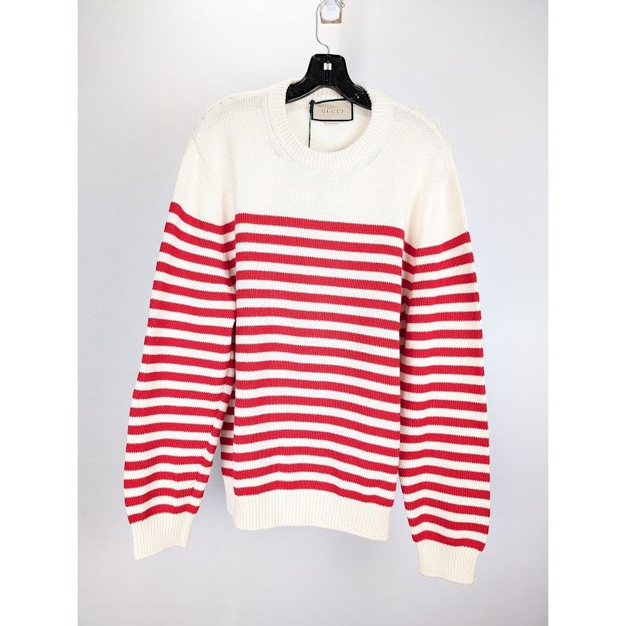 Gucci o1rshd1 Wool Cotton Long Sleeve Crewneck Sweatshirt Ivory Size US XL / EU 56 / 4 - 1 Thumbnail