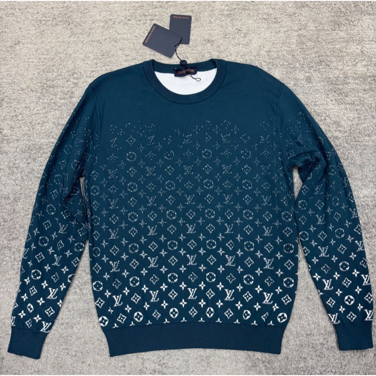 Louis Vuitton Louis Vuitton Canard Teal White Logo Crewneck Sweater M Size US M / EU 48-50 / 2 - 2 Thumbnail