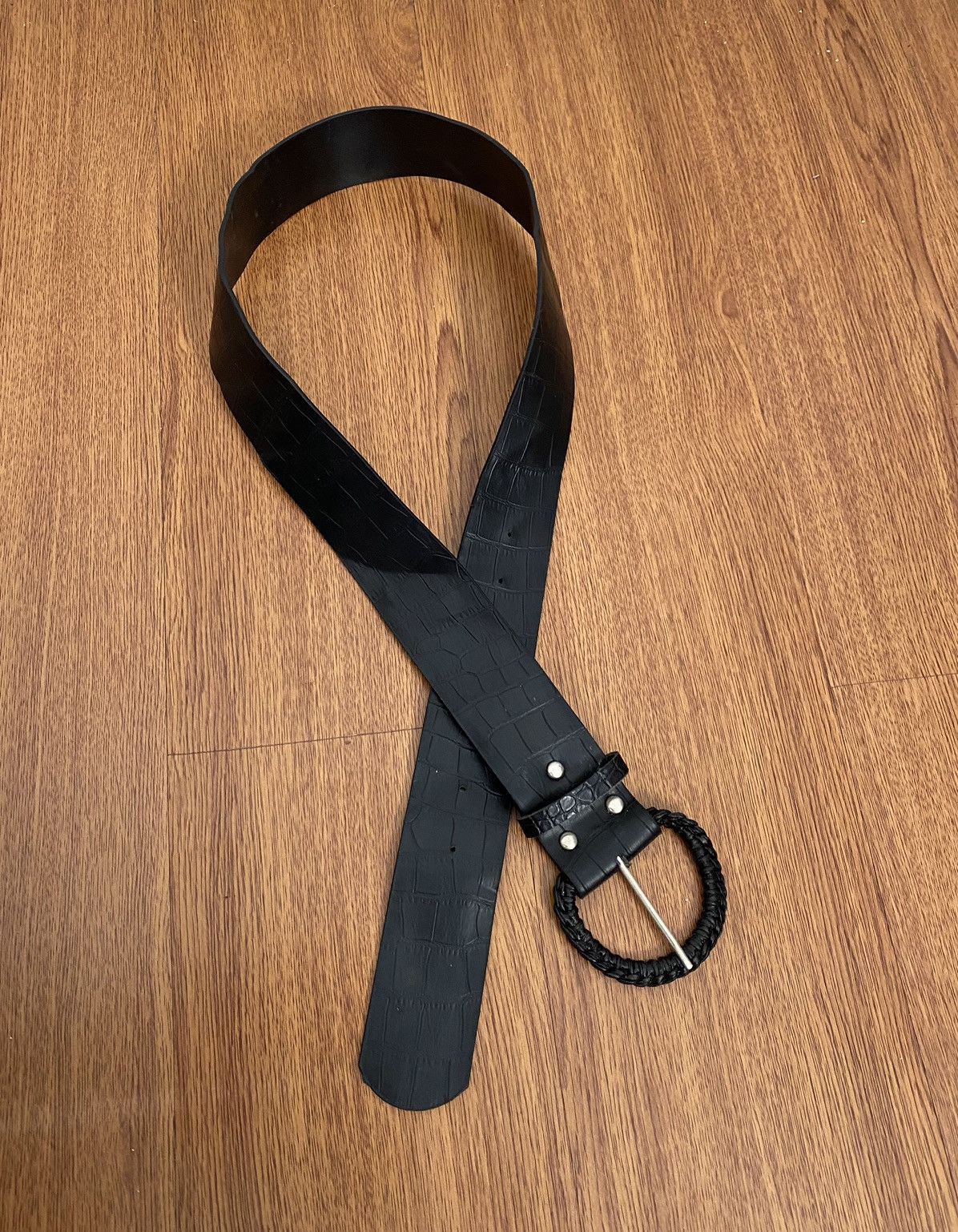 If Six Was Nine × Japanese Brand × Le Grande Bleu (L.G.B.) Snakeskin black leather belt Size ONE SIZE - 1 Thumbnail