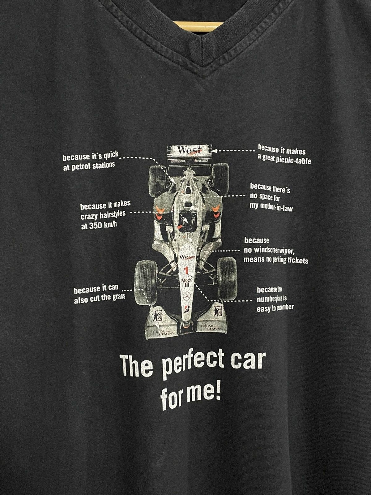 Vintage Vintage Formula 1 Mclaren Mercedes West Racing T-shirt Size US XL / EU 56 / 4 - 5 Thumbnail