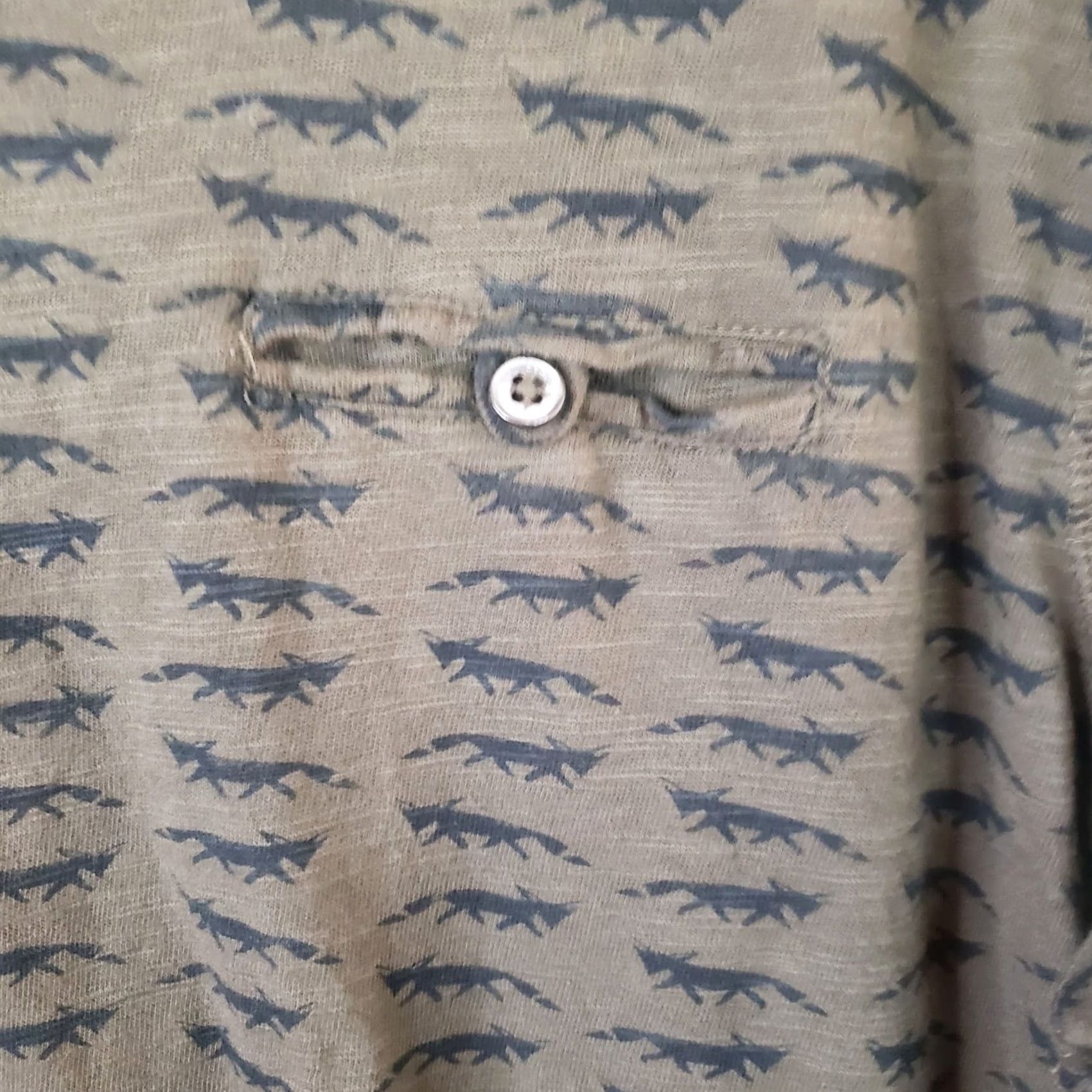 Vintage Copper and Oak Men’s L Army Green Fox Pattern Design Henley Pullover LS Shirt Size US L / EU 52-54 / 3 - 4 Thumbnail
