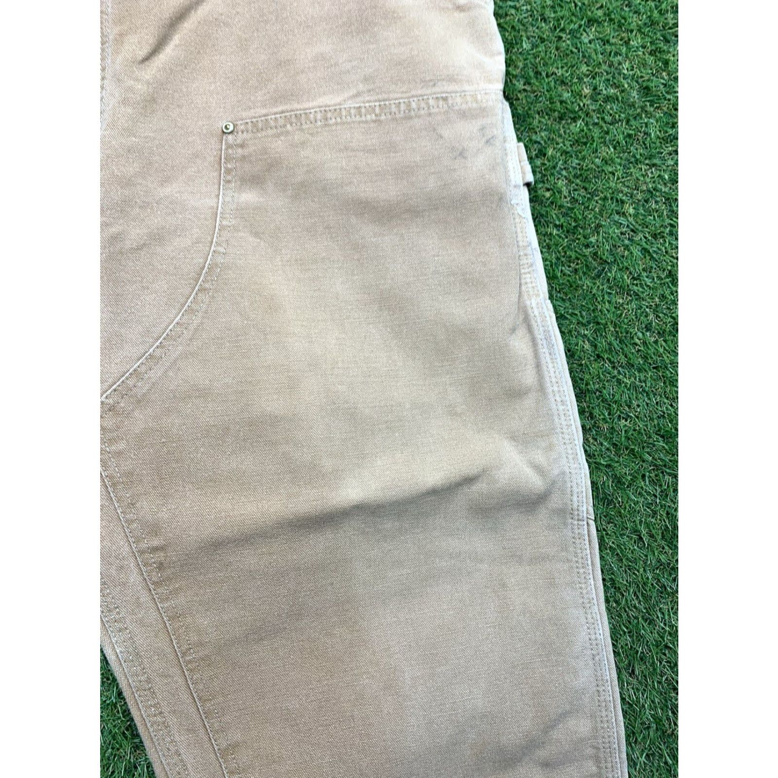 Carhartt VINTAGE Carhartt Double Knee Work Pants Mens 42 Adult 42x27 Brown Cotton Canvas Zig Zip Ankle 90s USA Made Carpenter Tapered Relaxed Mens Size US 42 / EU 58 - 7 Thumbnail
