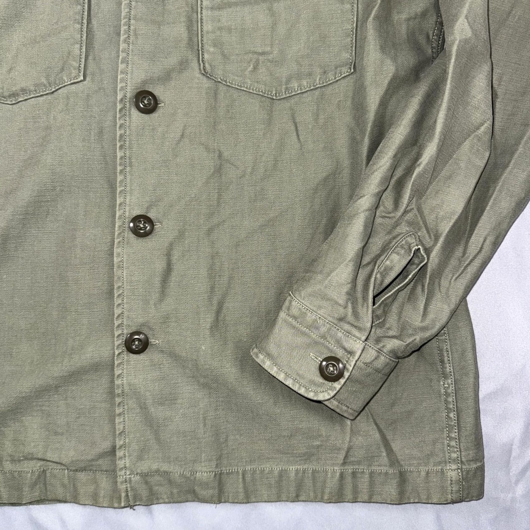 Wallace & Barnes Wallace & Barnes Green Twill Button Front Long Sleeve Shirt Mens Medium Workwear Size US M / EU 48-50 / 2 - 5 Thumbnail