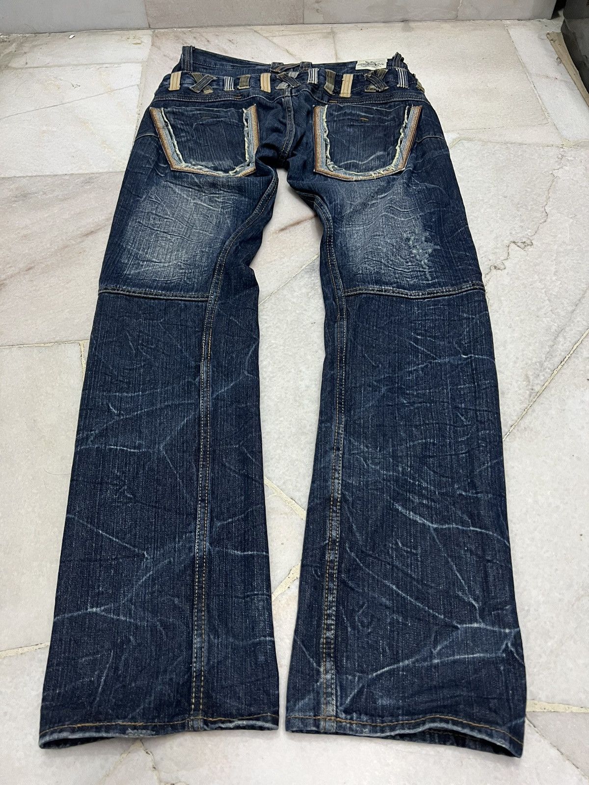 If Six Was Nine × Japanese Brand 🌈DOUBLE WAIST🌈VINTAGE DOMINATE HANDCRAFTED WASHED JEANS Size US 31 - 7 Thumbnail