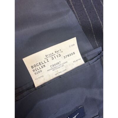 Coppley Designer Men's Pinstripe 2-pc Suit Coppley Navy Business For Size 38R - 14 Thumbnail