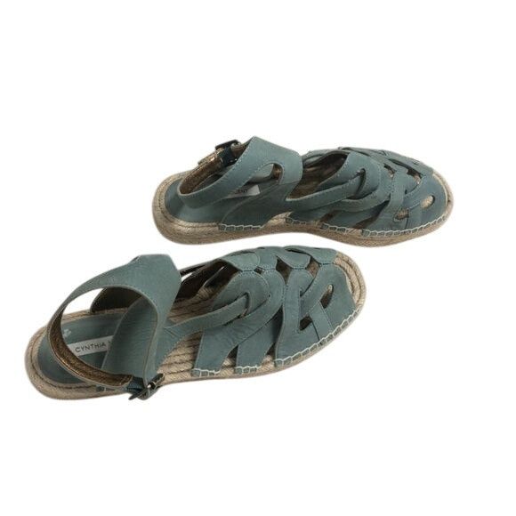 Other Cynthia Vincent Espadrille Platform Sandals Mint Green Suede Size US 7 / IT 37 - 6 Thumbnail
