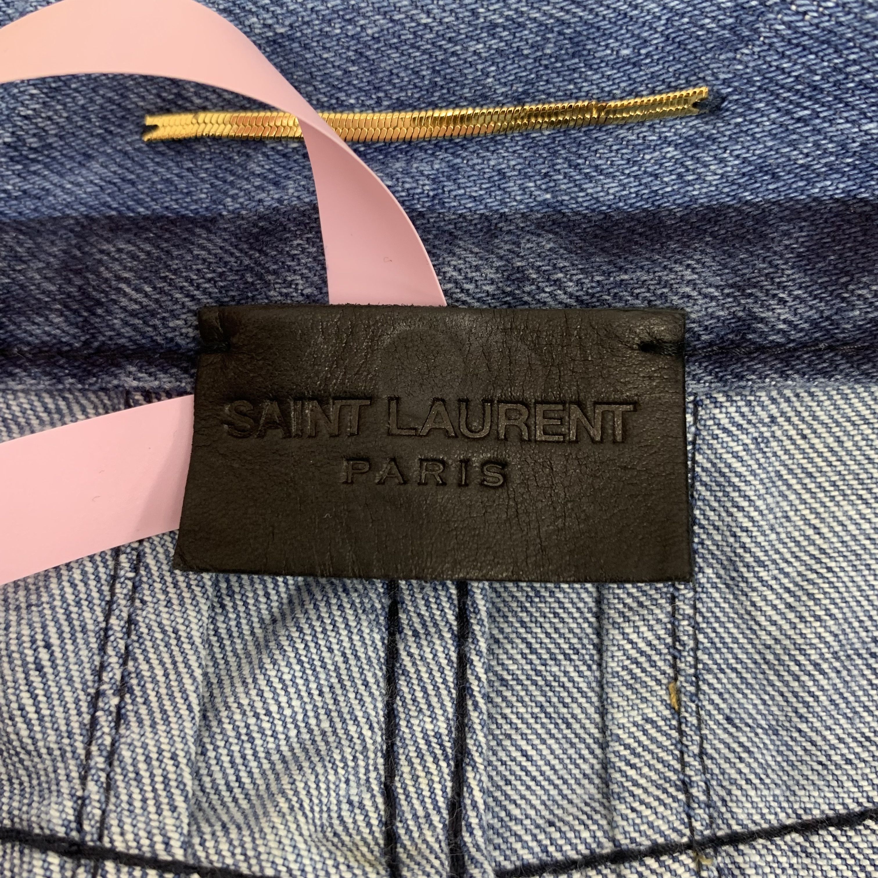 Saint Laurent Paris Saint Laurent Shorts Dark Blue Shorts (Size 27) Size 27" / US 4 / IT 40 - 2 Thumbnail